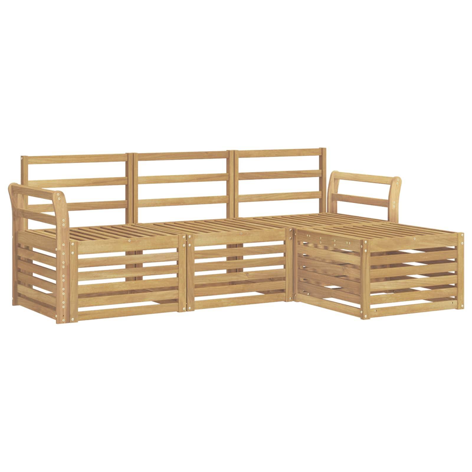 vidaXL Outdoor-Sofagarnitur 4 pcs Weiß 193,5 x 122,5 x 73 cm