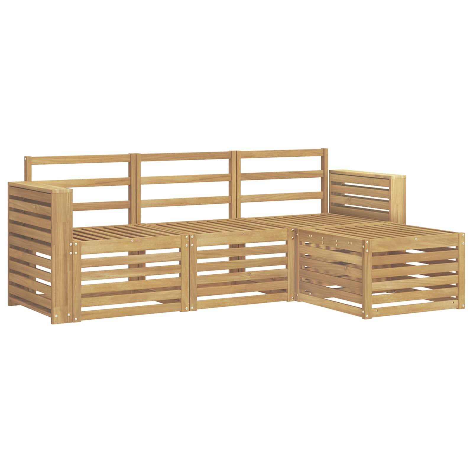 vidaXL Outdoor-Sofagarnitur 4 pcs Weiß 197,5 x 122,5 x 73 cm