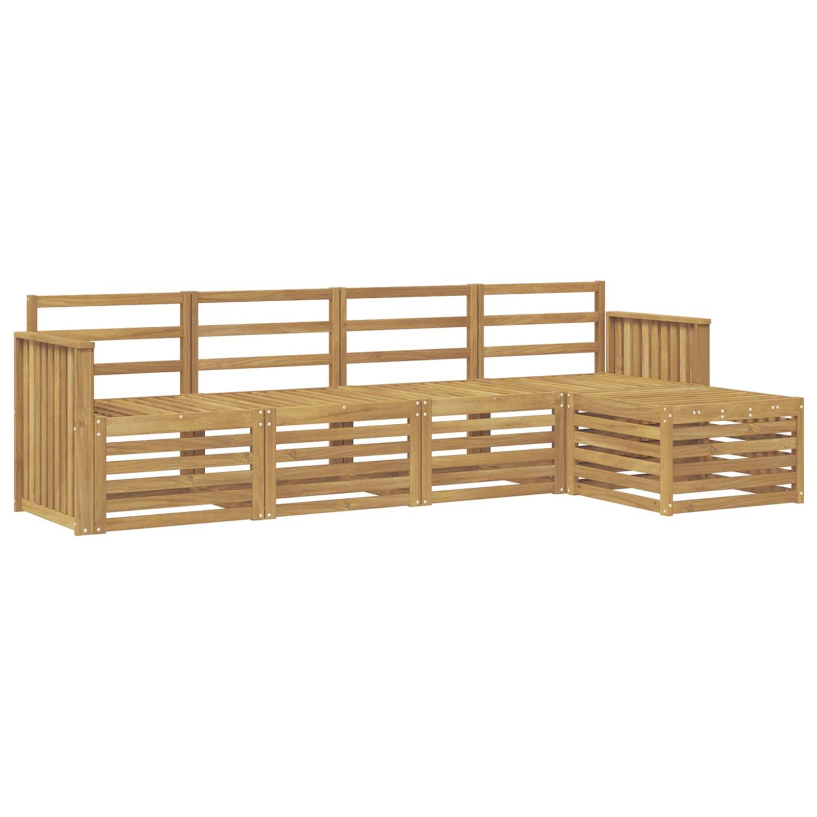 vidaXL Outdoor-Sofagarnitur 5 pcs Weiß 249 x 122,5 x 73 cm