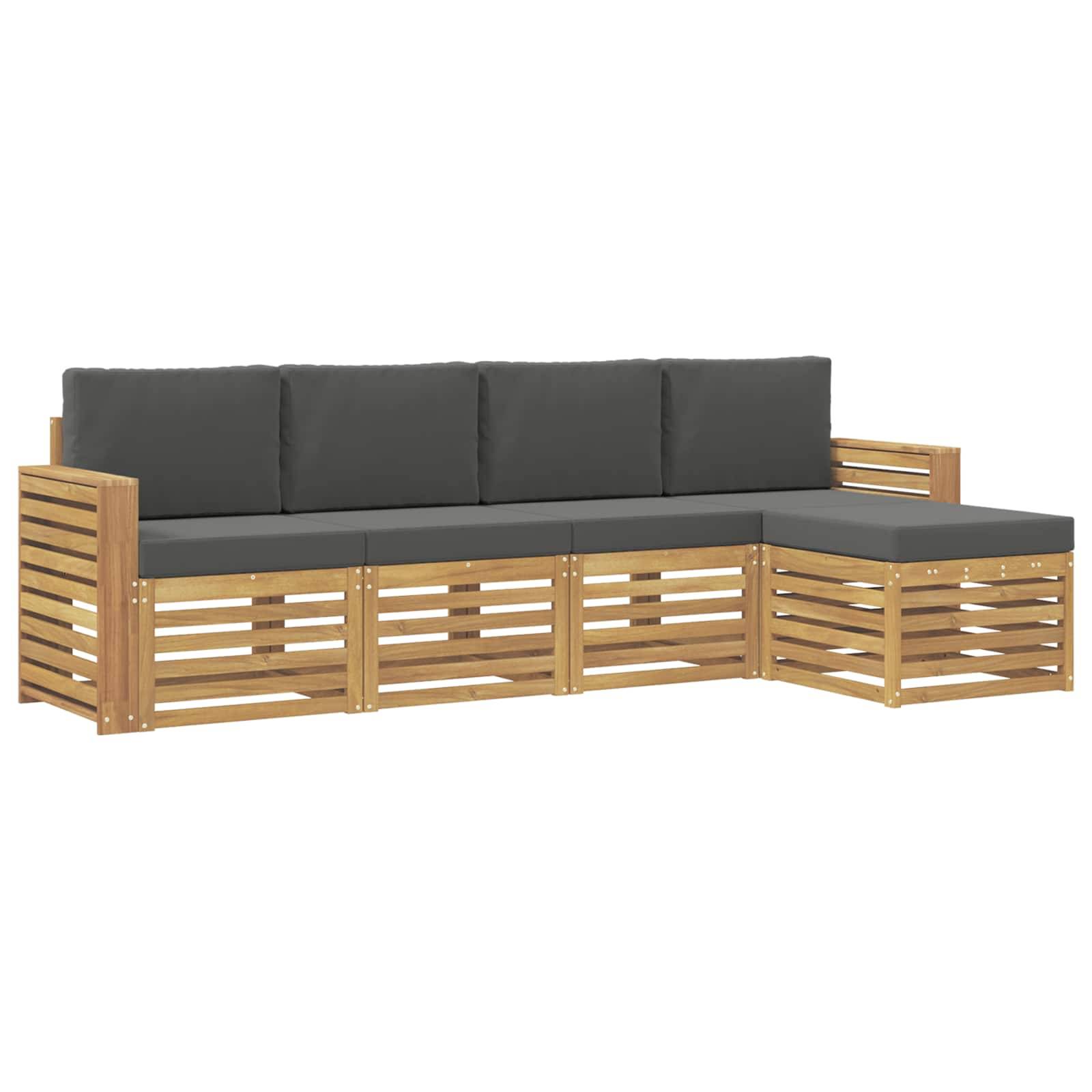 vidaXL Outdoor-Sofagarnitur 5 pcs Weiß und Anthrazit