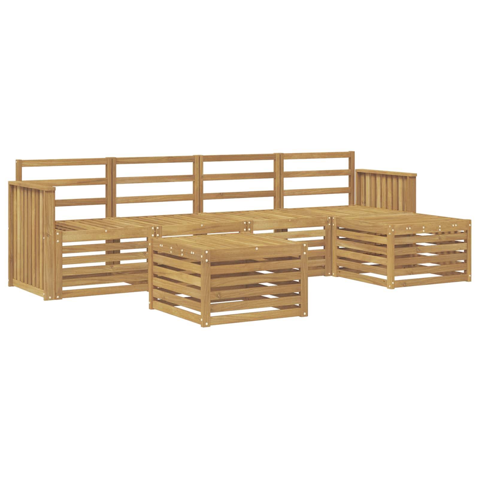 vidaXL Outdoor-Sofagarnitur 6 pcs Weiß 59 x 59 x 37 cm
