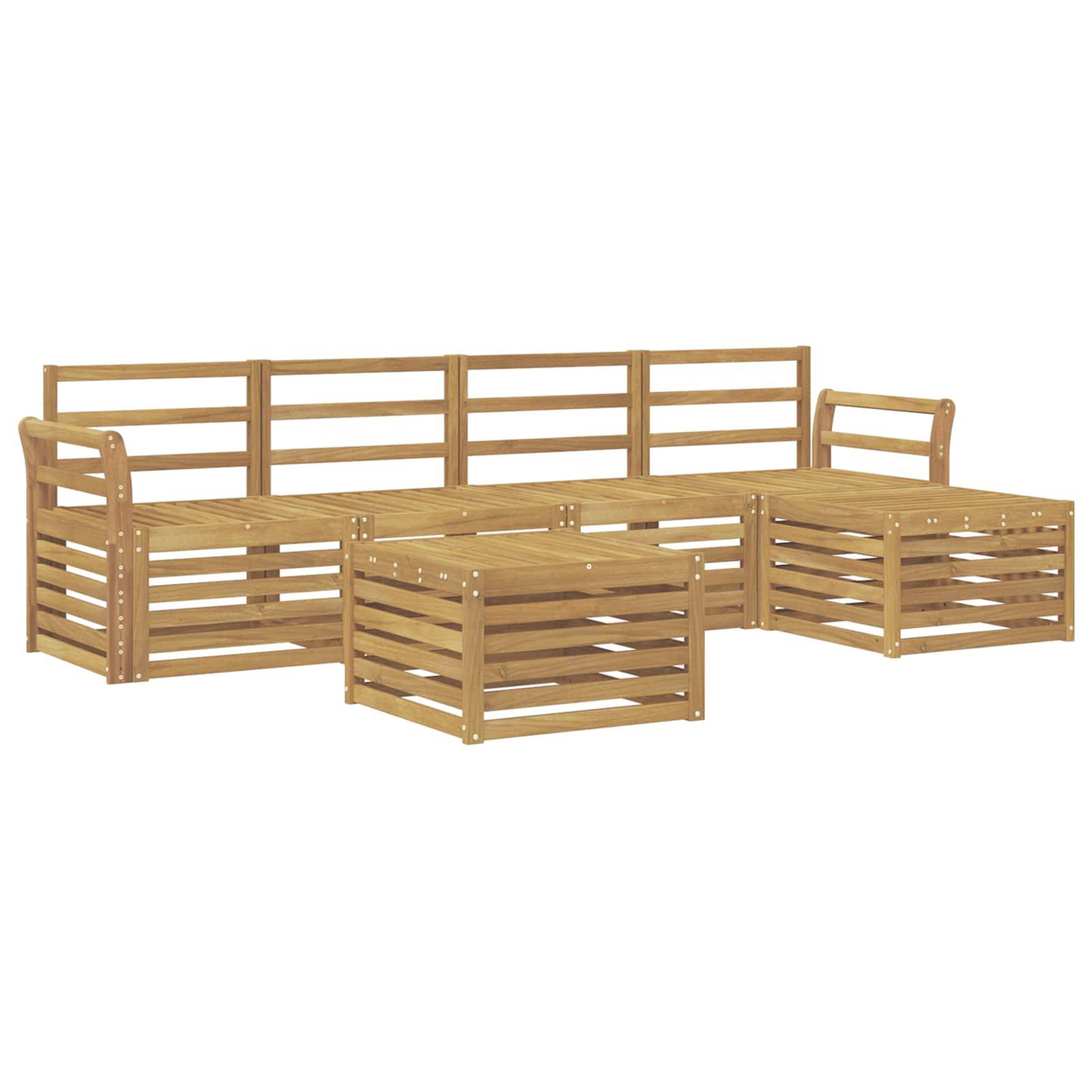 vidaXL Outdoor-Sofagarnitur 6 pcs Weiß 59 x 59 x 37 cm