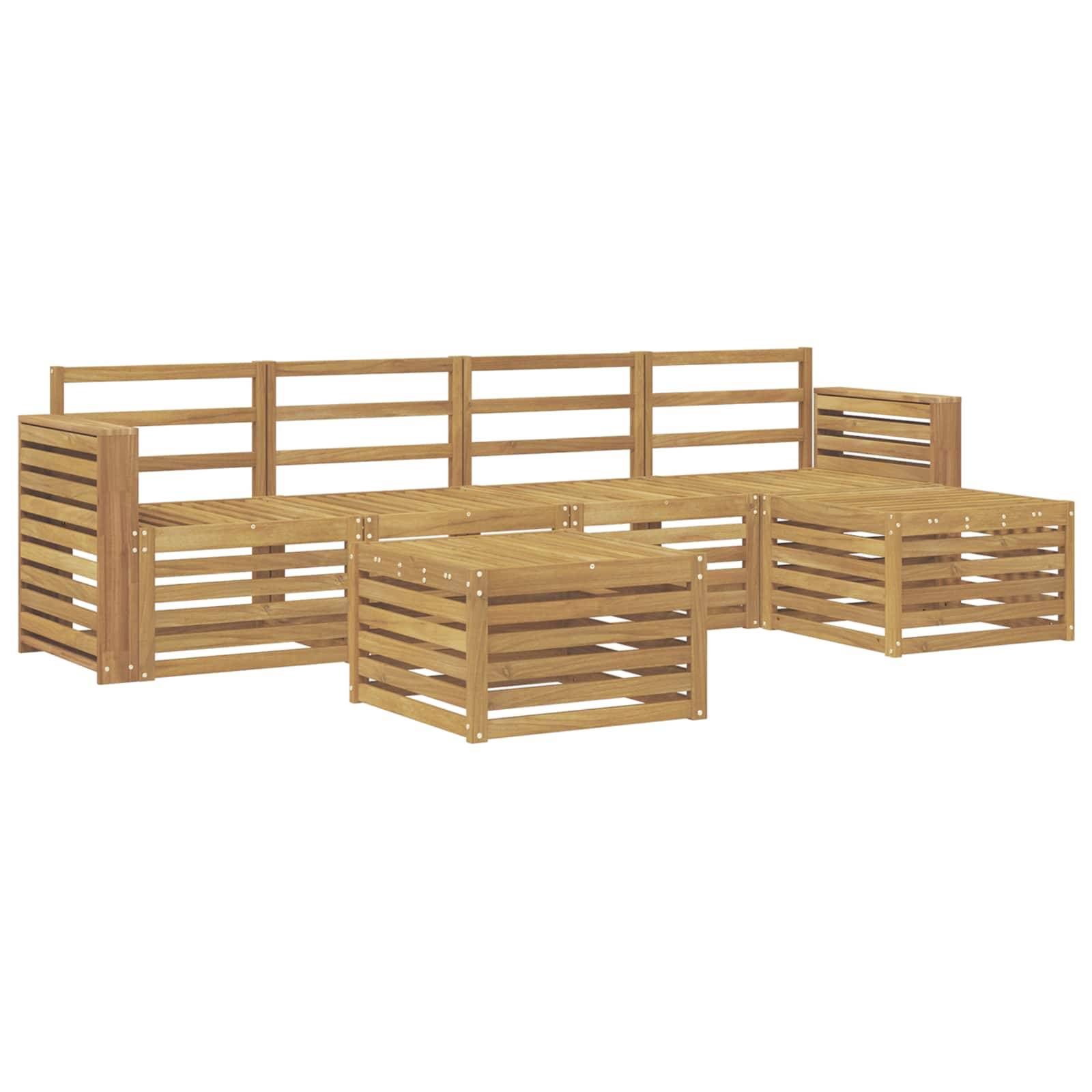 vidaXL Outdoor-Sofagarnitur 6 pcs Weiß 59 x 59 x 37 cm