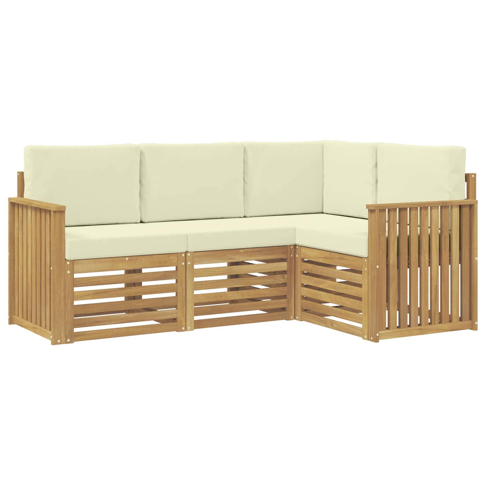 vidaXL Sofagarnituren 4 pcs Weiß und Creme 187,5 x 128,5 x 73 cm