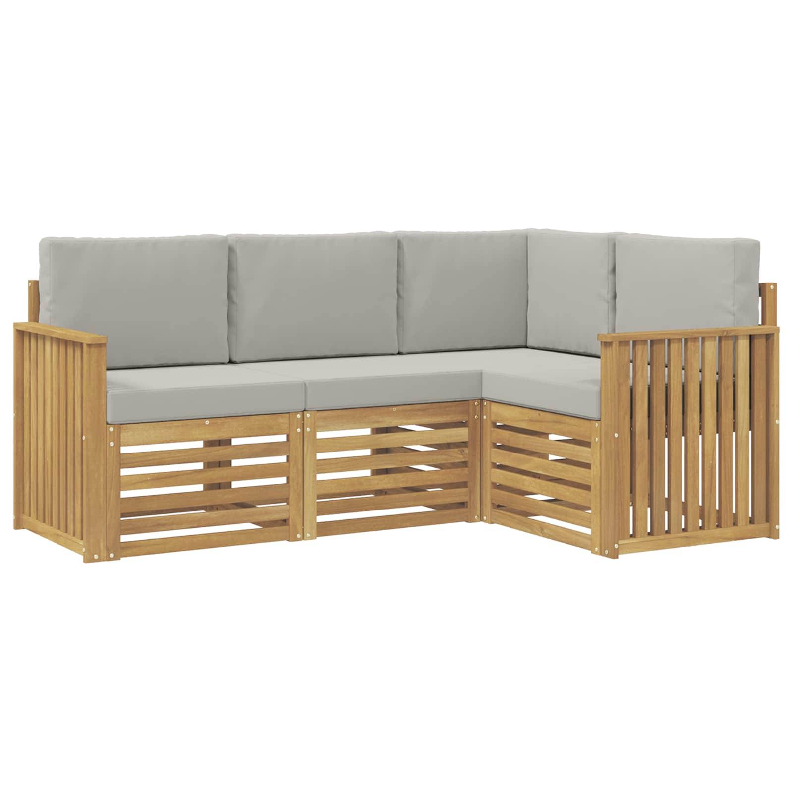 vidaXL Sofagarnituren 4 pcs Weiß und Hellgrau 187,5 x 128,5 x 73 cm