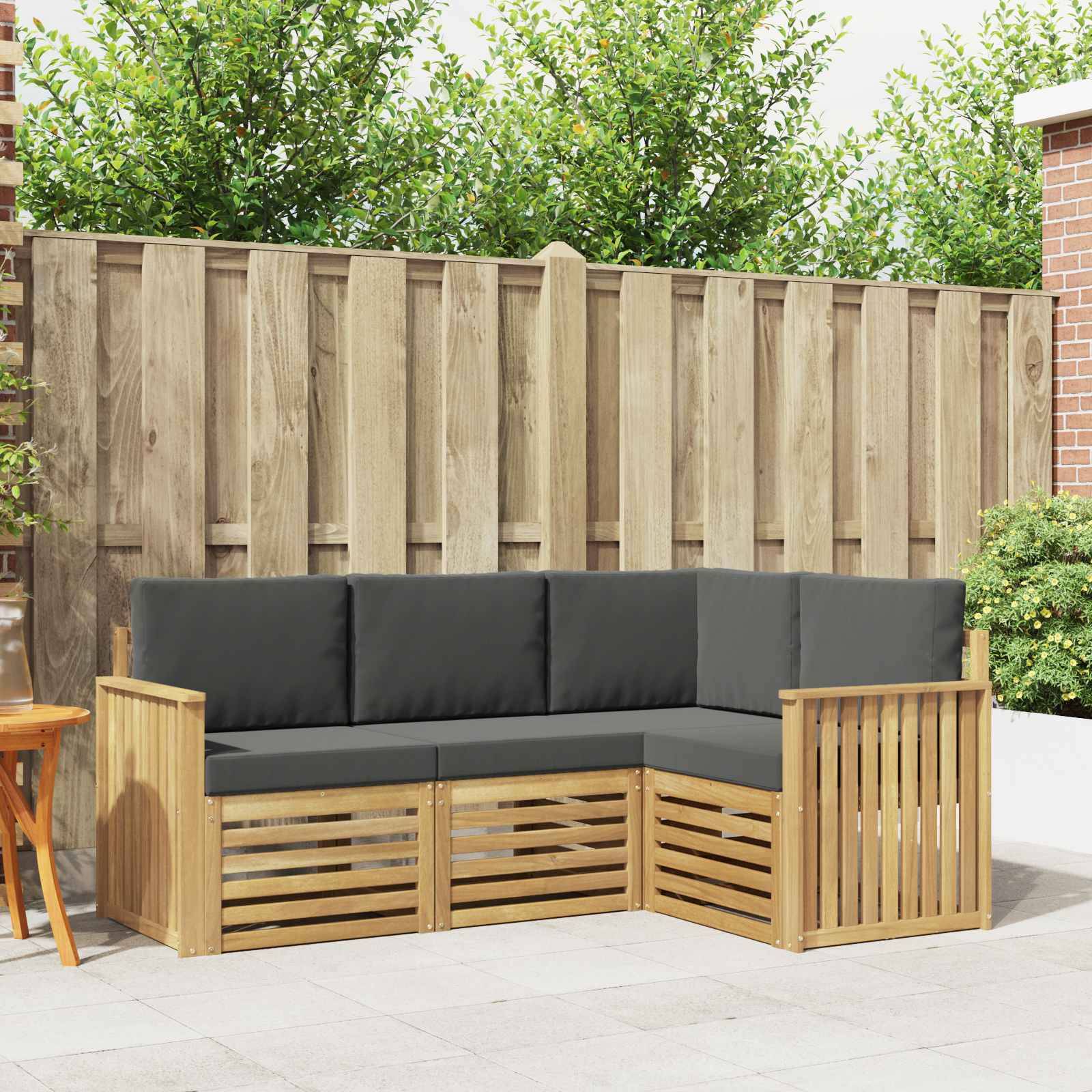 vidaXL Sofagarnituren 4 pcs Weiß und Anthrazit 187,5 x 128,5 x 73 cm