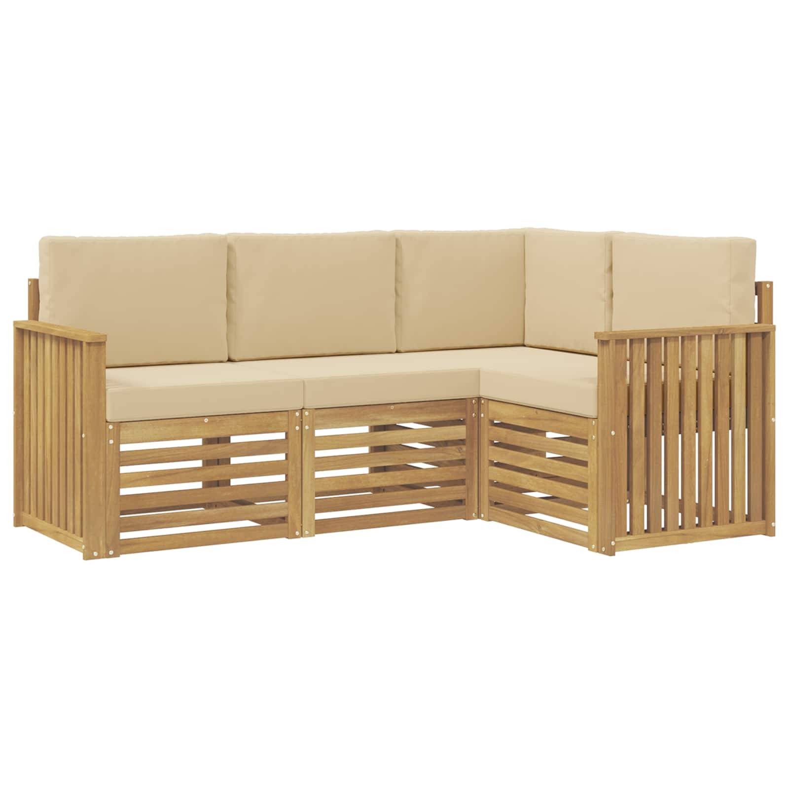 vidaXL Sofagarnituren 4 pcs Weiß und Beige 187,5 x 128,5 x 73 cm