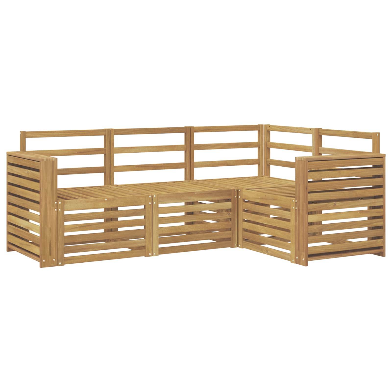 vidaXL Sofagarnituren 4 pcs Weiß 191 x 132,5 x 73 cm Massivholz Akazie