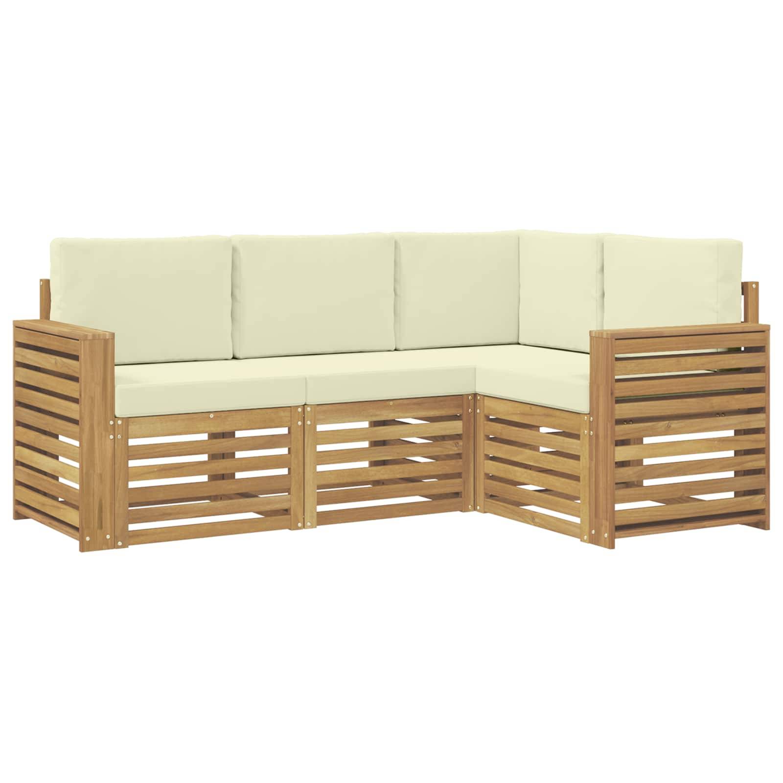 vidaXL Sofagarnituren 4 pcs Weiß und Creme 191 x 132,5 x 73 cm