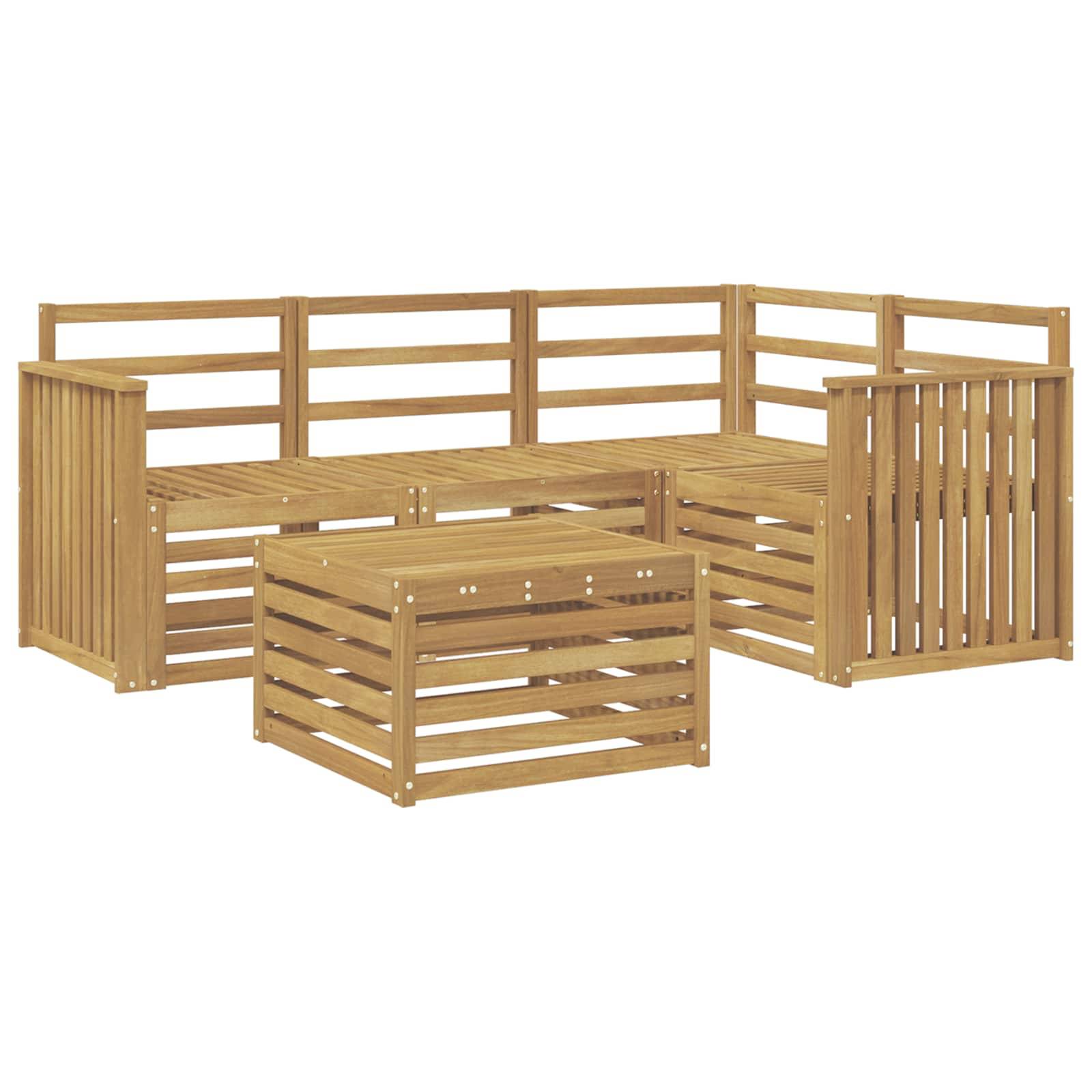 vidaXL Outdoor-Sofagarnitur 5 pcs Weiß 59 x 59 x 37 cm