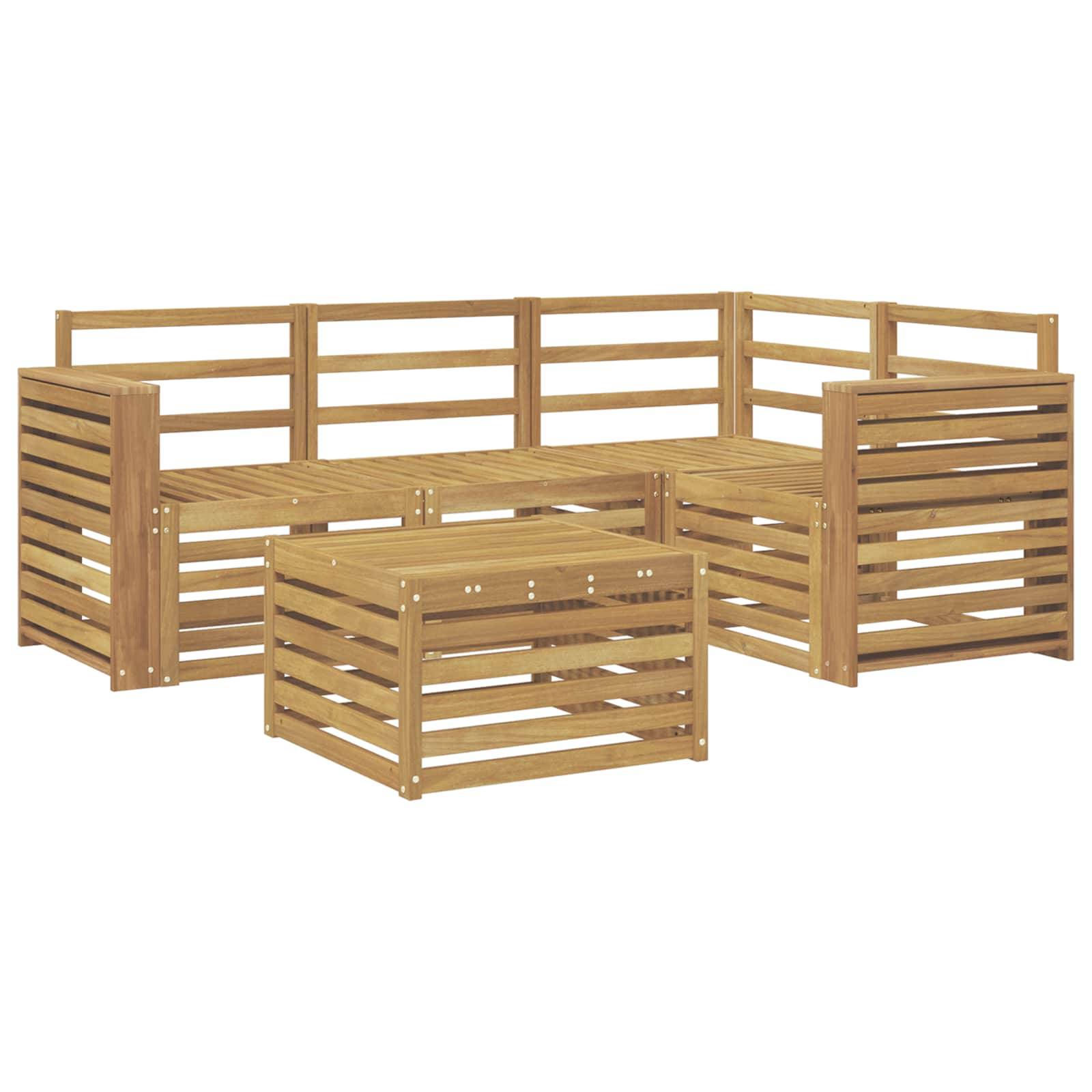 vidaXL Outdoor-Sofagarnitur 5 pcs Weiß 59 x 59 x 37 cm