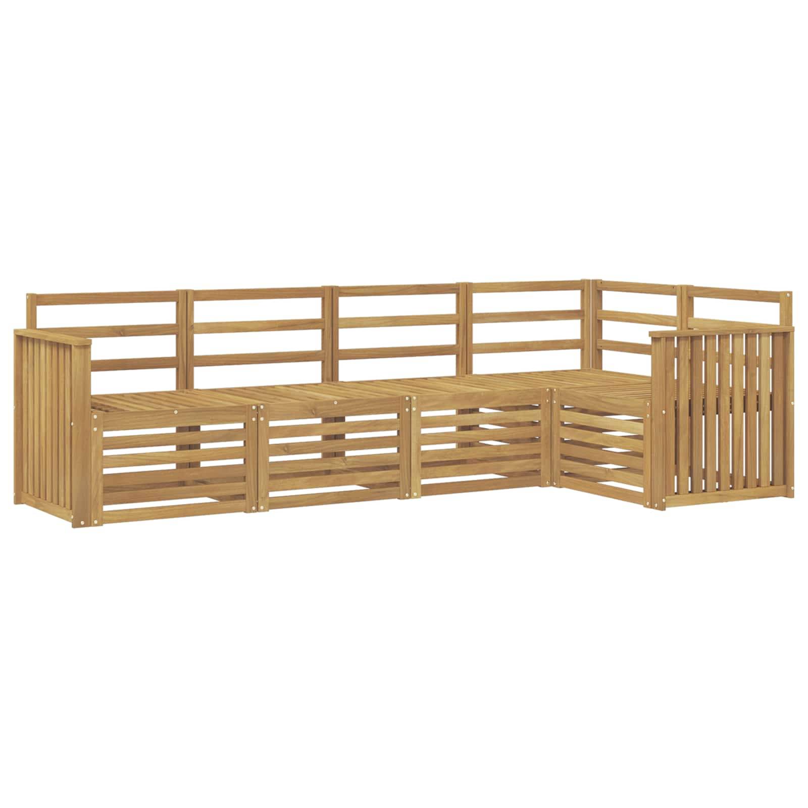 vidaXL Outdoor-Sofagarnitur 5 pcs Weiß 247 x 128,5 x 73 cm