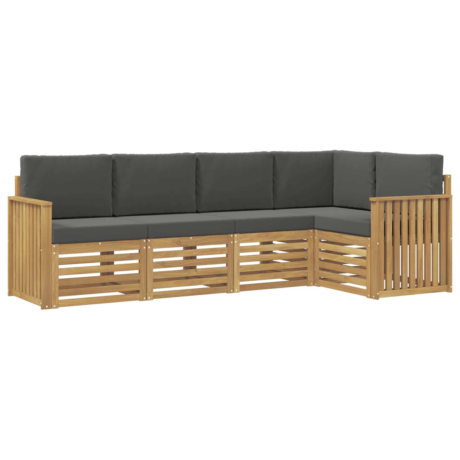 vidaXL Outdoor-Sofagarnitur 5 pcs Weiß und Anthrazit