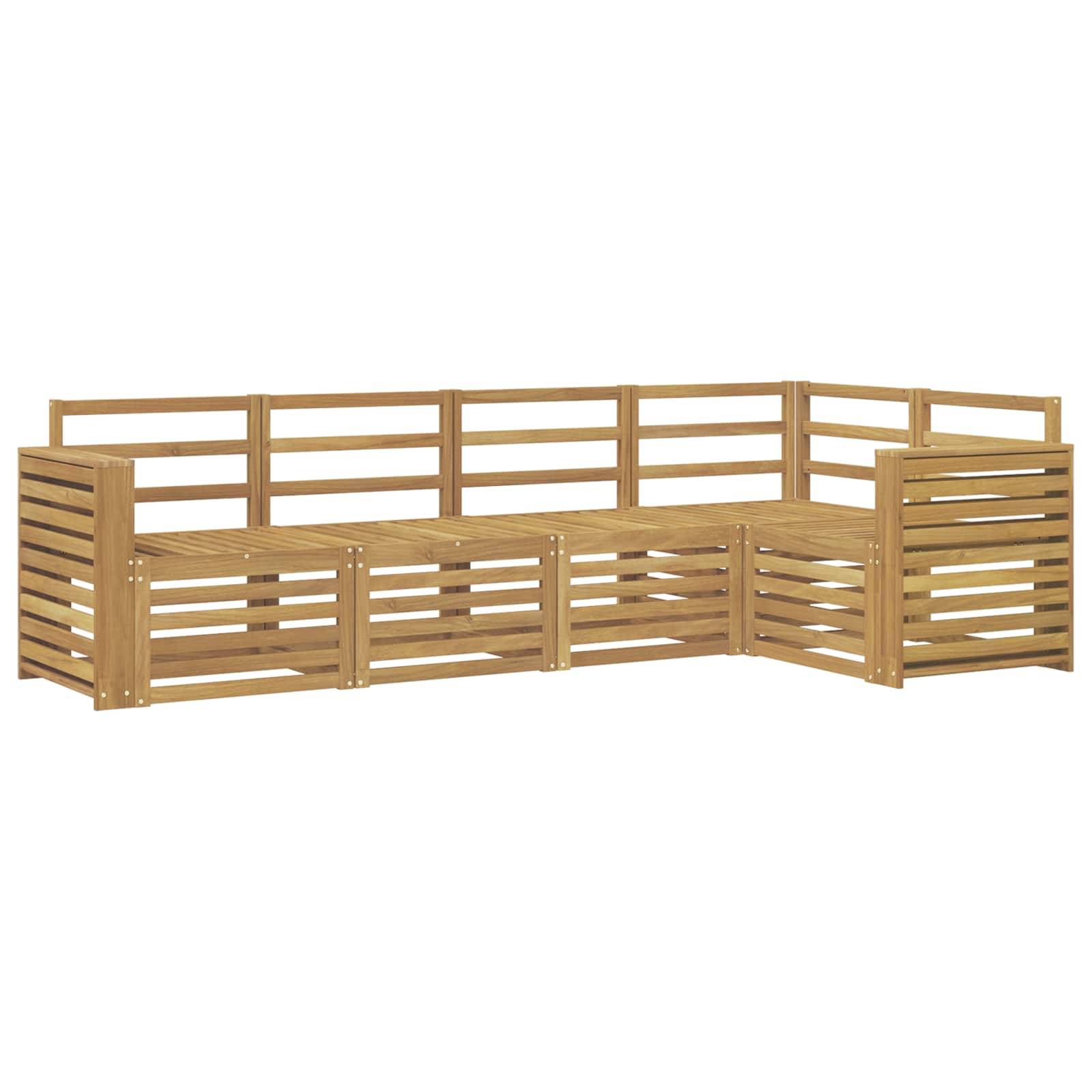 vidaXL Outdoor-Sofagarnitur 5 pcs Weiß 251 x 132,5 x 73 cm