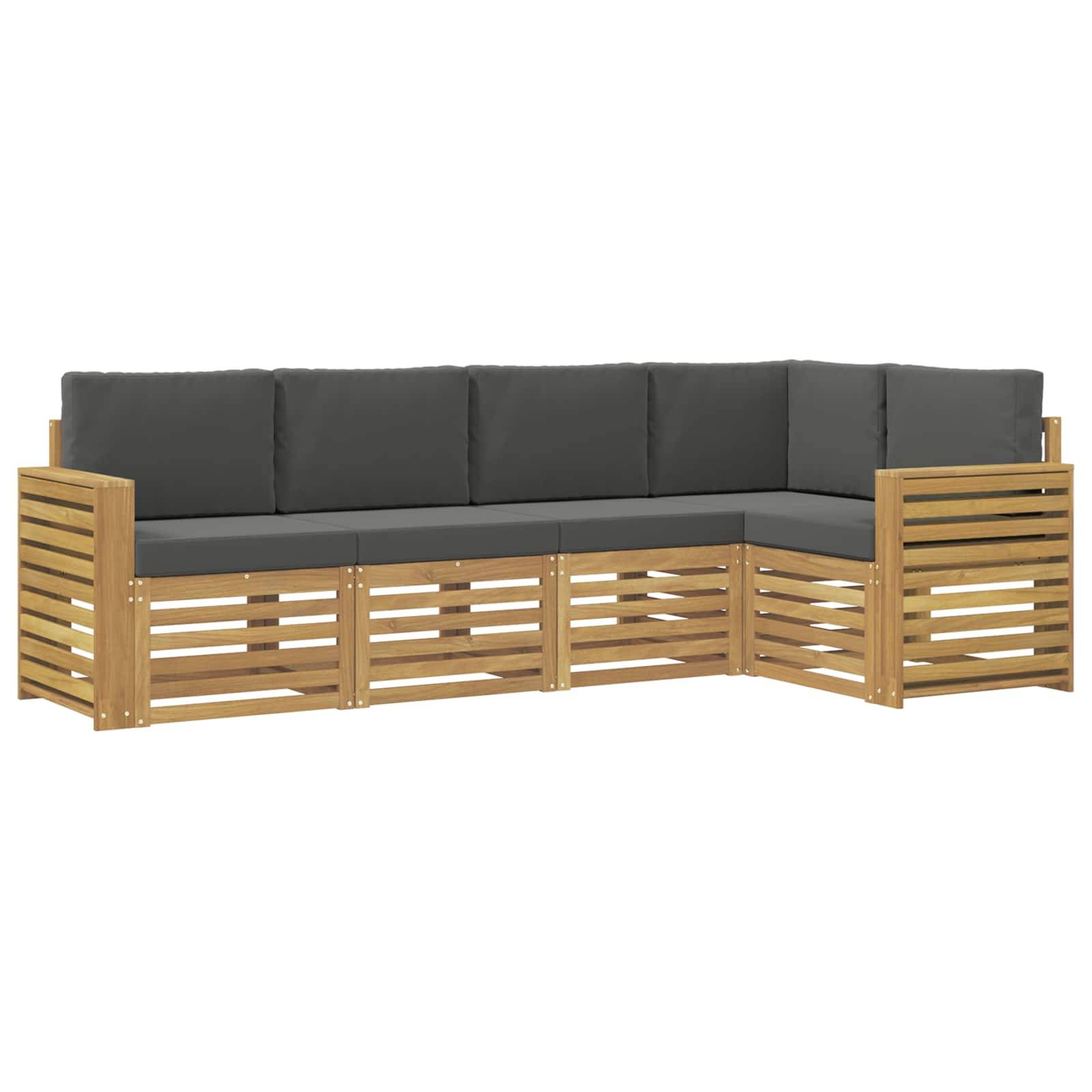 vidaXL Outdoor-Sofagarnitur 5 pcs Weiß und Anthrazit