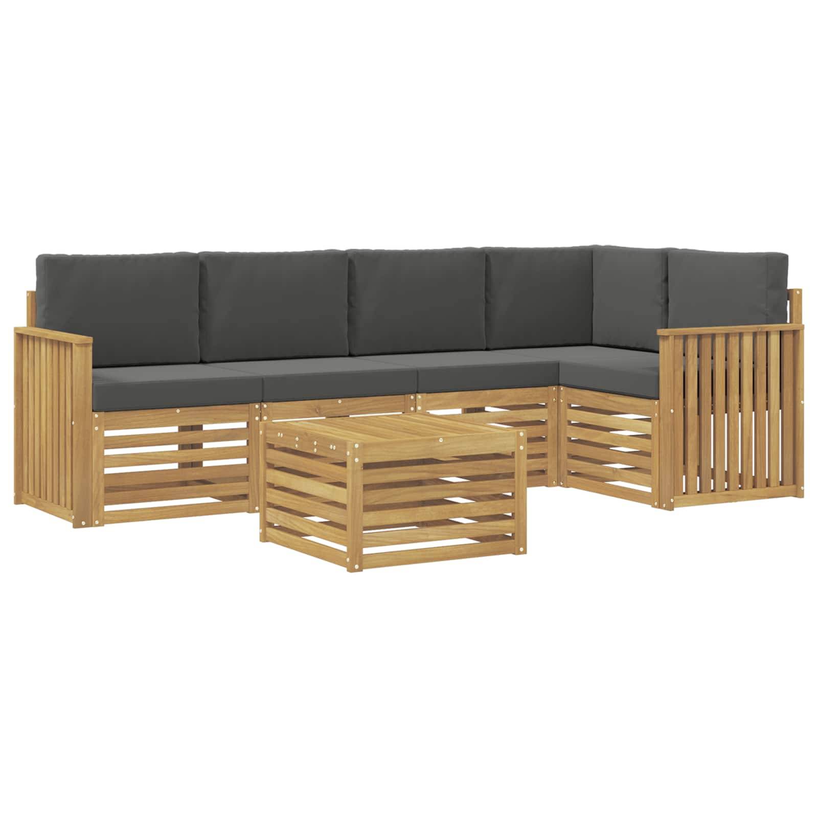 vidaXL Outdoor-Sofagarnitur 6 pcs Weiß und Anthrazit 59 x 59 x 37 cm