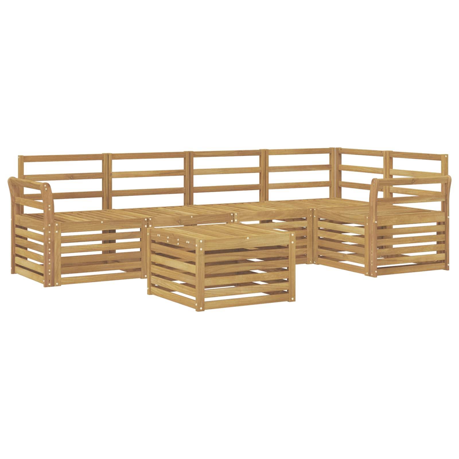 vidaXL Outdoor-Sofagarnitur 6 pcs Weiß 59 x 59 x 37 cm
