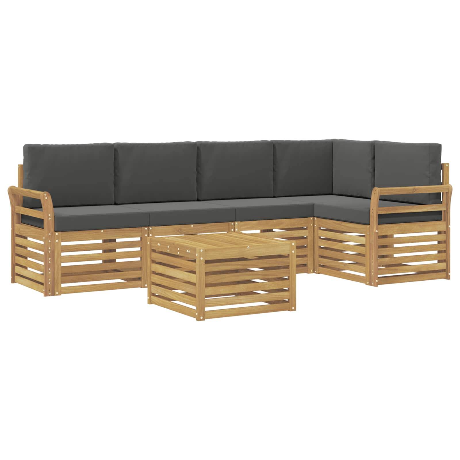 vidaXL Outdoor-Sofagarnitur 6 pcs Weiß und Anthrazit 59 x 59 x 37 cm