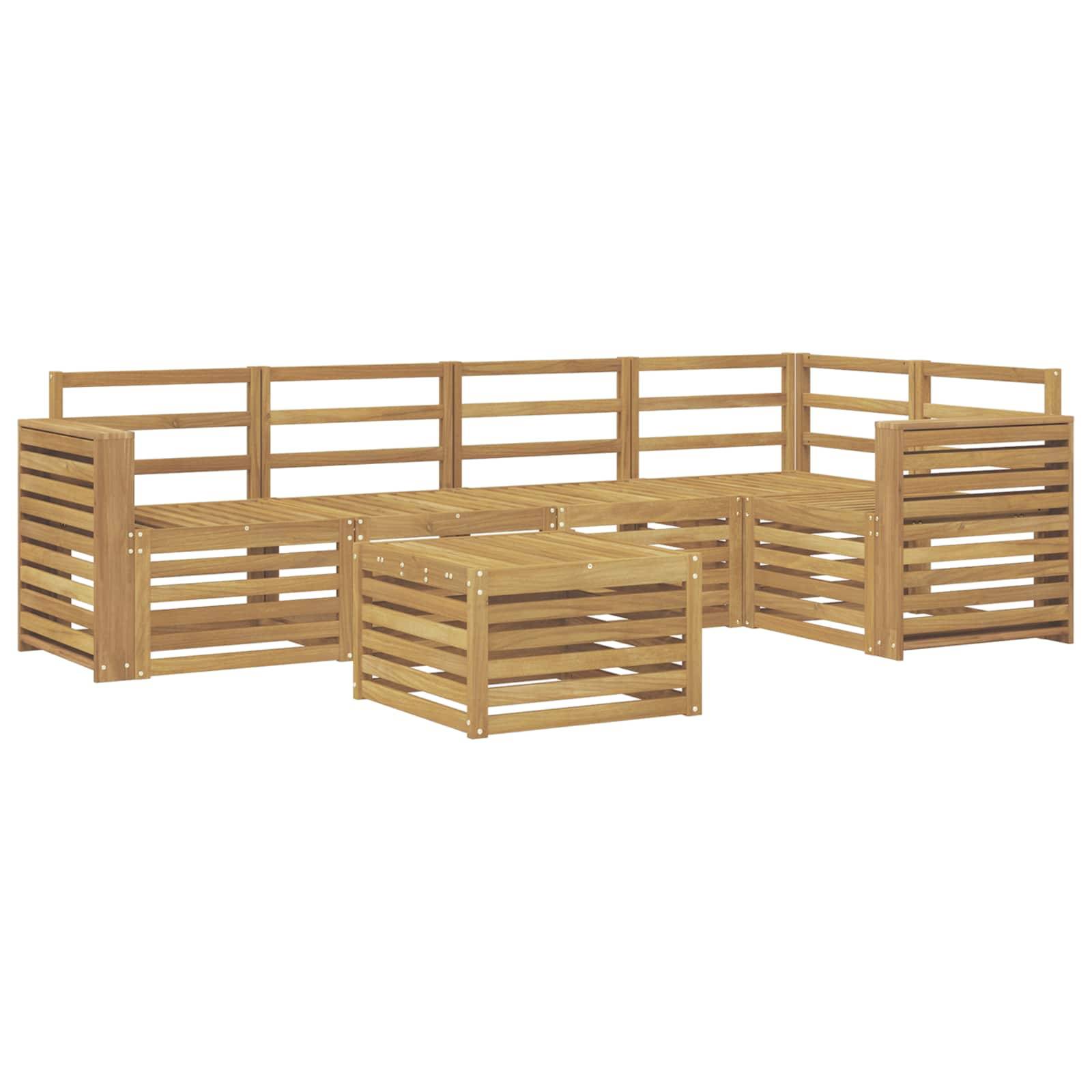 vidaXL Outdoor-Sofagarnitur 6 pcs Weiß 59 x 59 x 37 cm