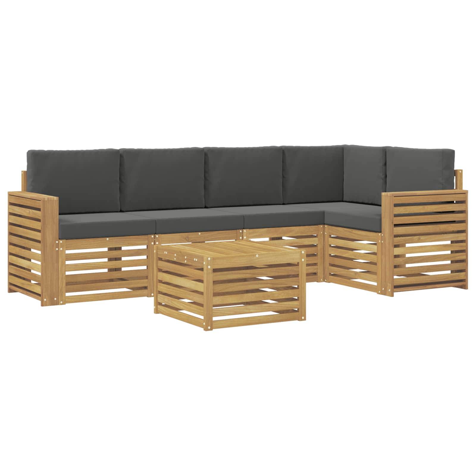 vidaXL Outdoor-Sofagarnitur 6 pcs Weiß und Anthrazit 59 x 59 x 37 cm