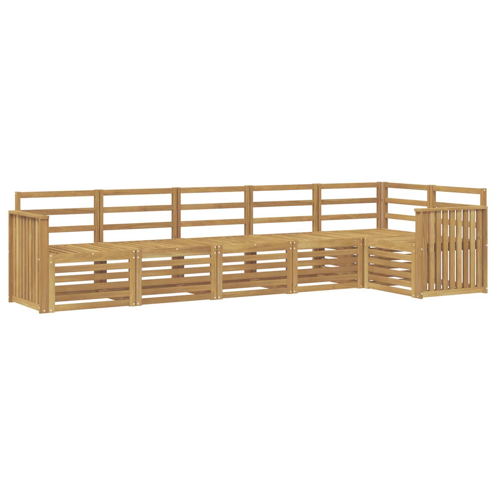 vidaXL Outdoor-Sofagarnitur 6 pcs Weiß 306 x 128,5 x 73 cm