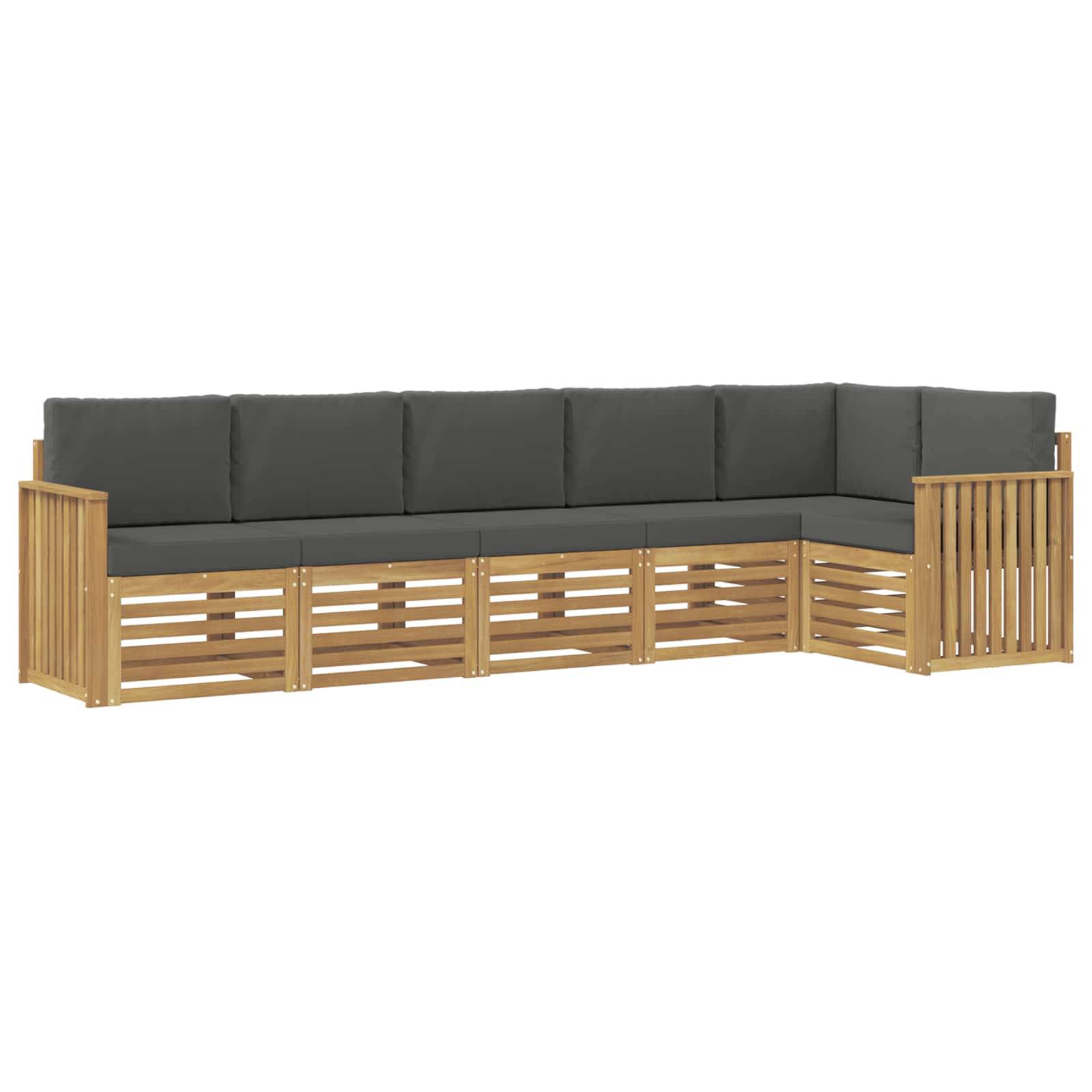 vidaXL Outdoor-Sofagarnitur 6 pcs Weiß und Anthrazit