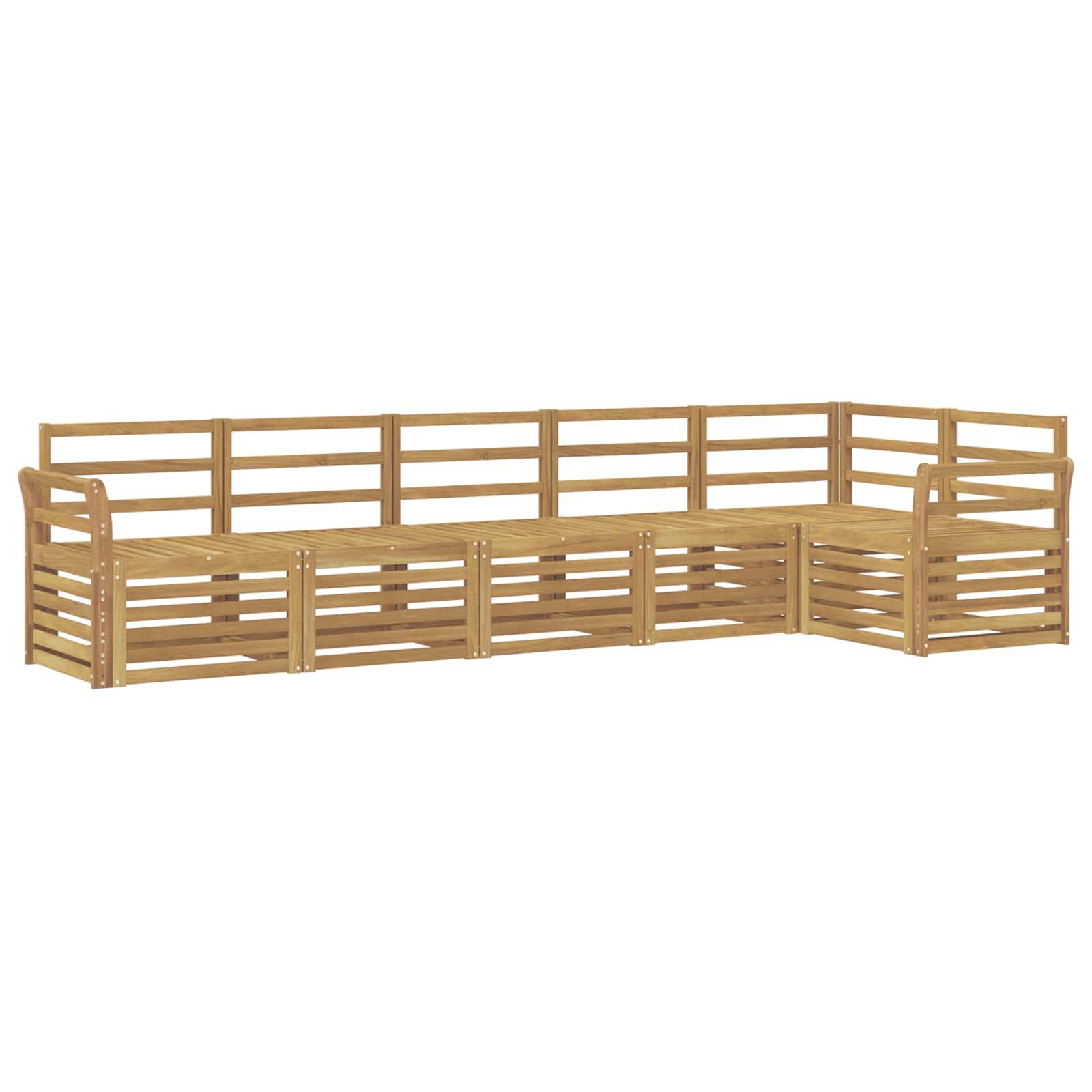 vidaXL Outdoor-Sofagarnitur 6 pcs Weiß 308 x 130,5 x 73 cm