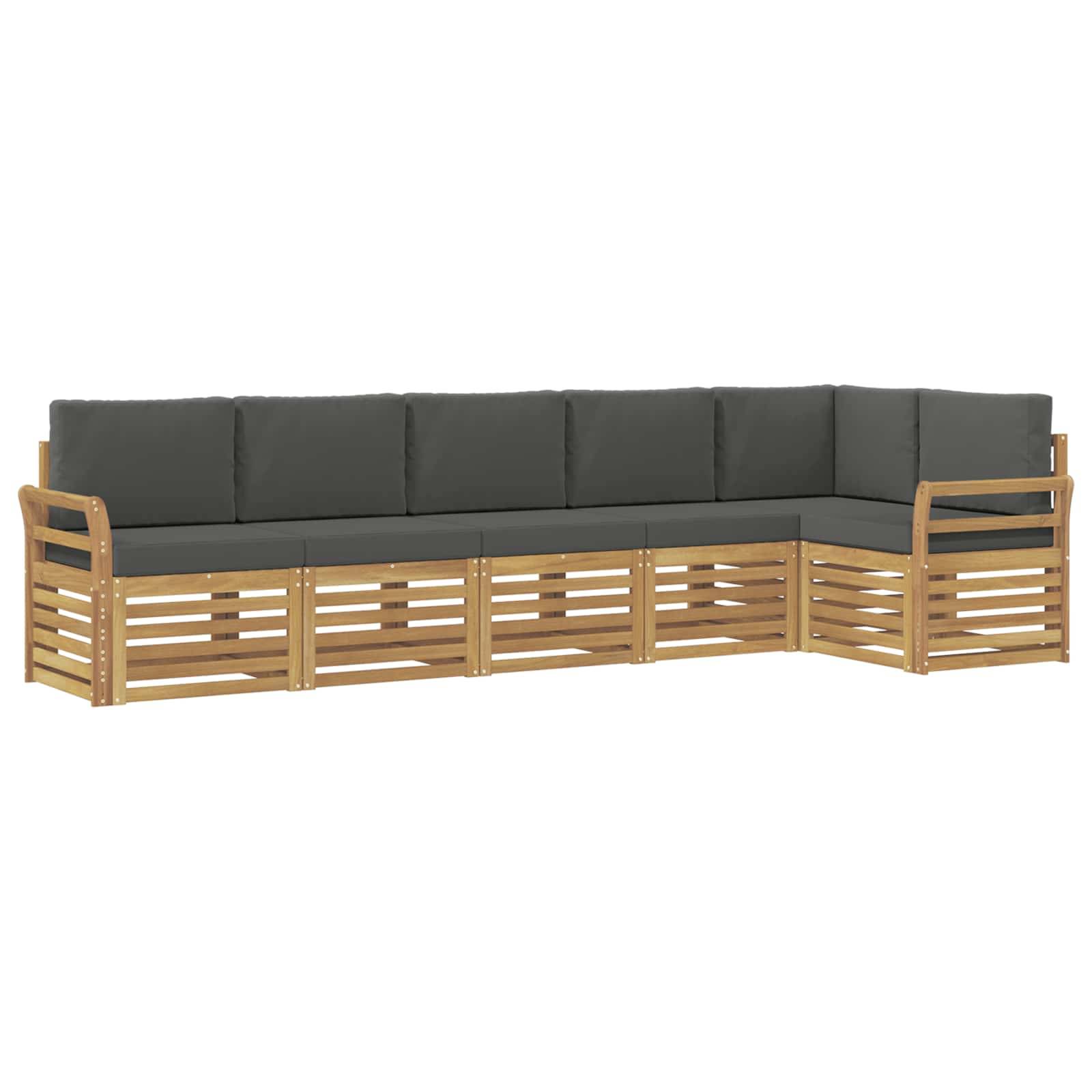 vidaXL Outdoor-Sofagarnitur 6 pcs Weiß und Anthrazit