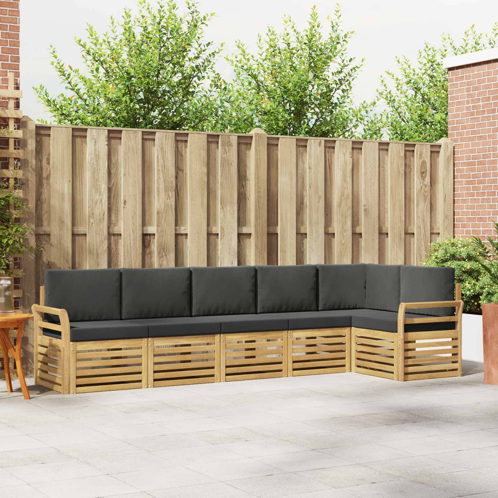 vidaXL Outdoor-Sofagarnitur 6 pcs Weiß und Anthrazit
