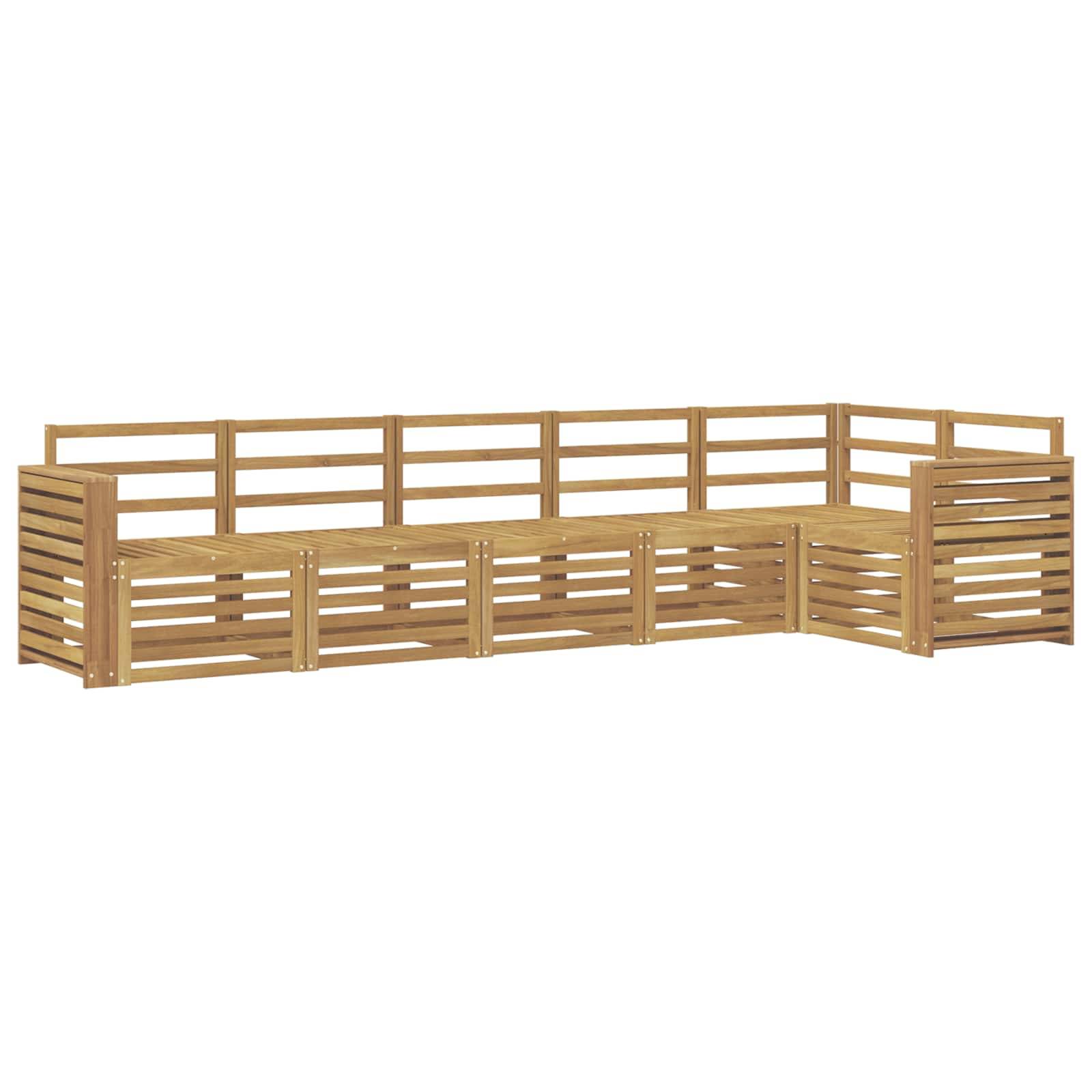 vidaXL Outdoor-Sofagarnitur 6 pcs Weiß 310 x 132,5 x 73 cm