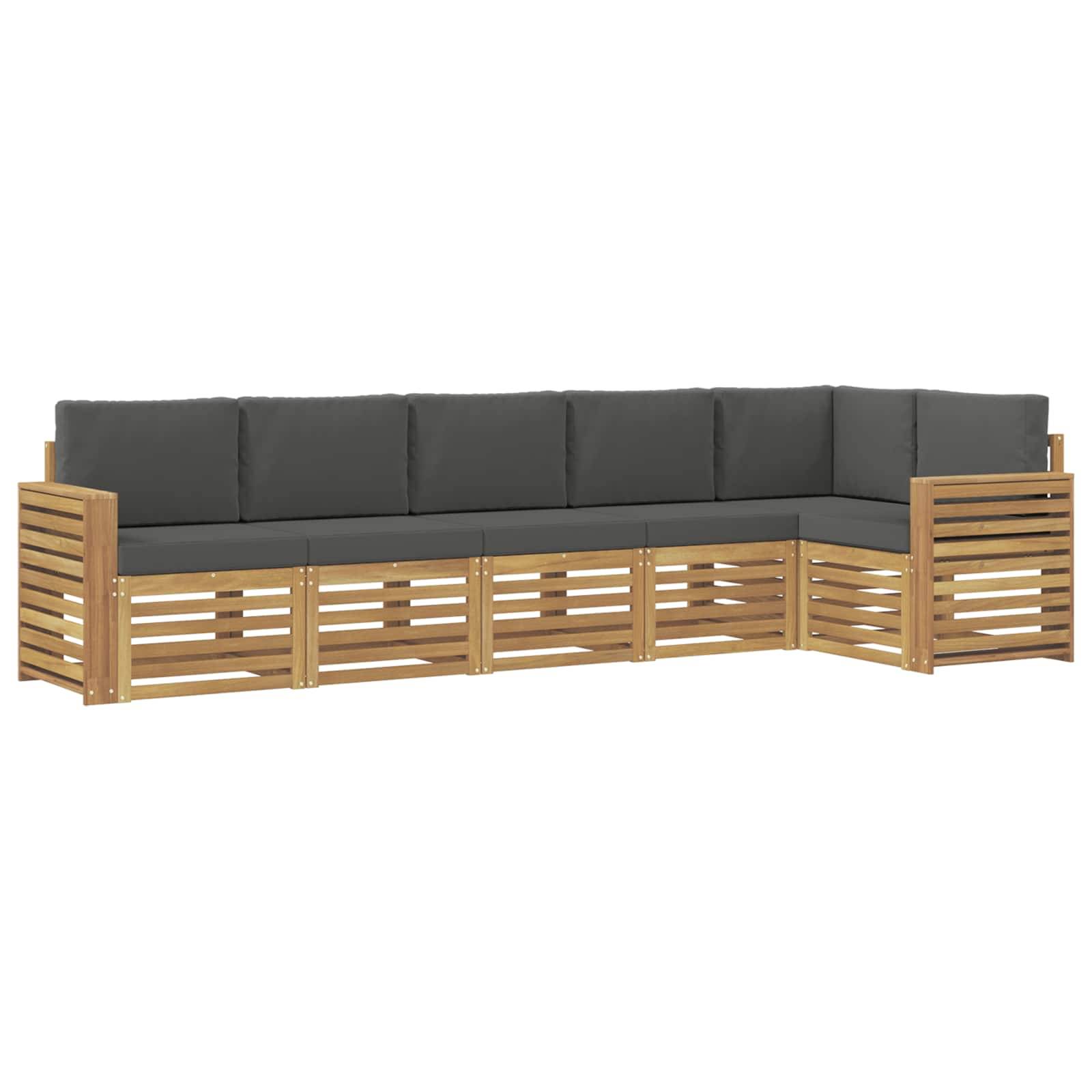 vidaXL Outdoor-Sofagarnitur 6 pcs Weiß und Anthrazit
