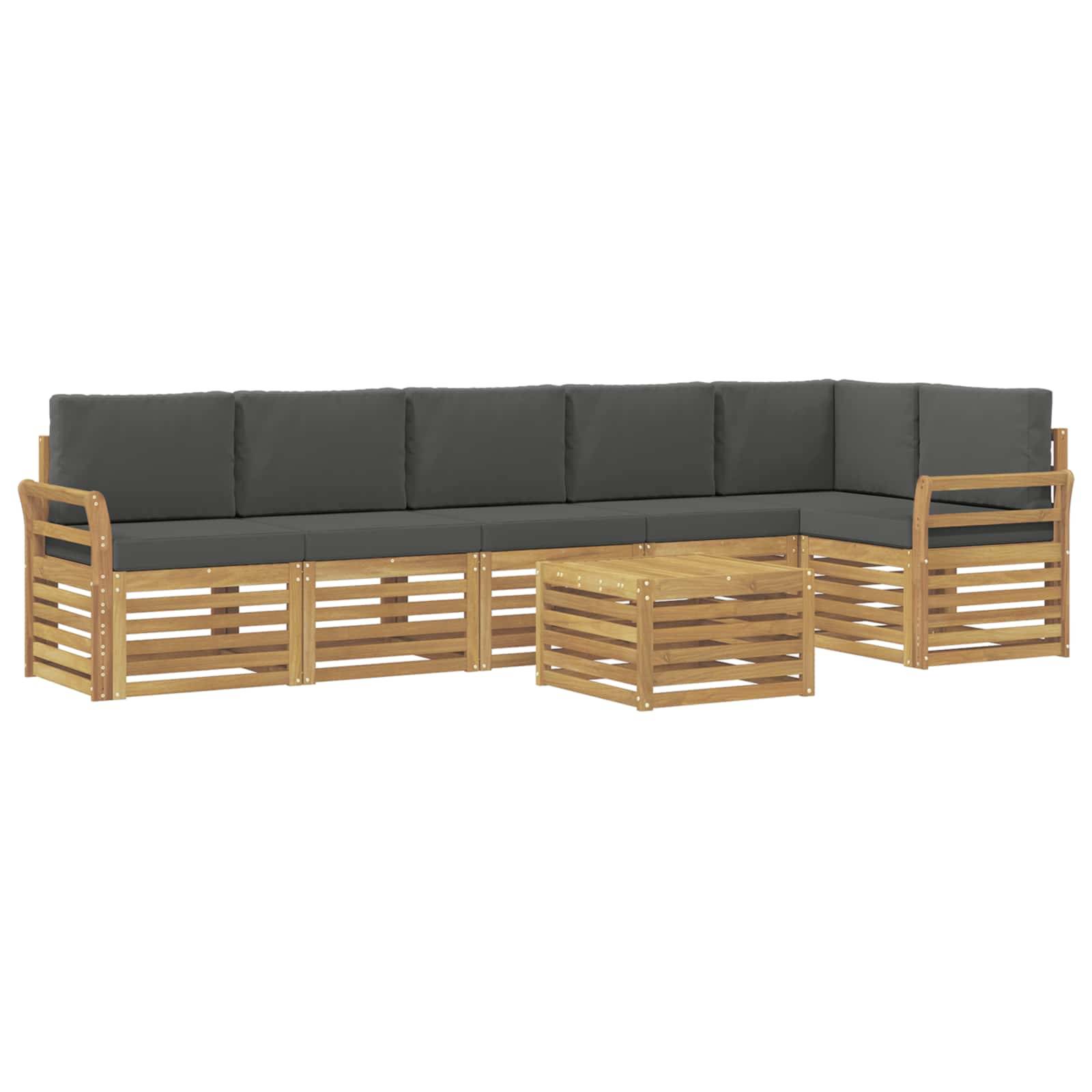 vidaXL Outdoor-Sofagarnitur 7 pcs Weiß und Anthrazit 59 x 59 x 37 cm