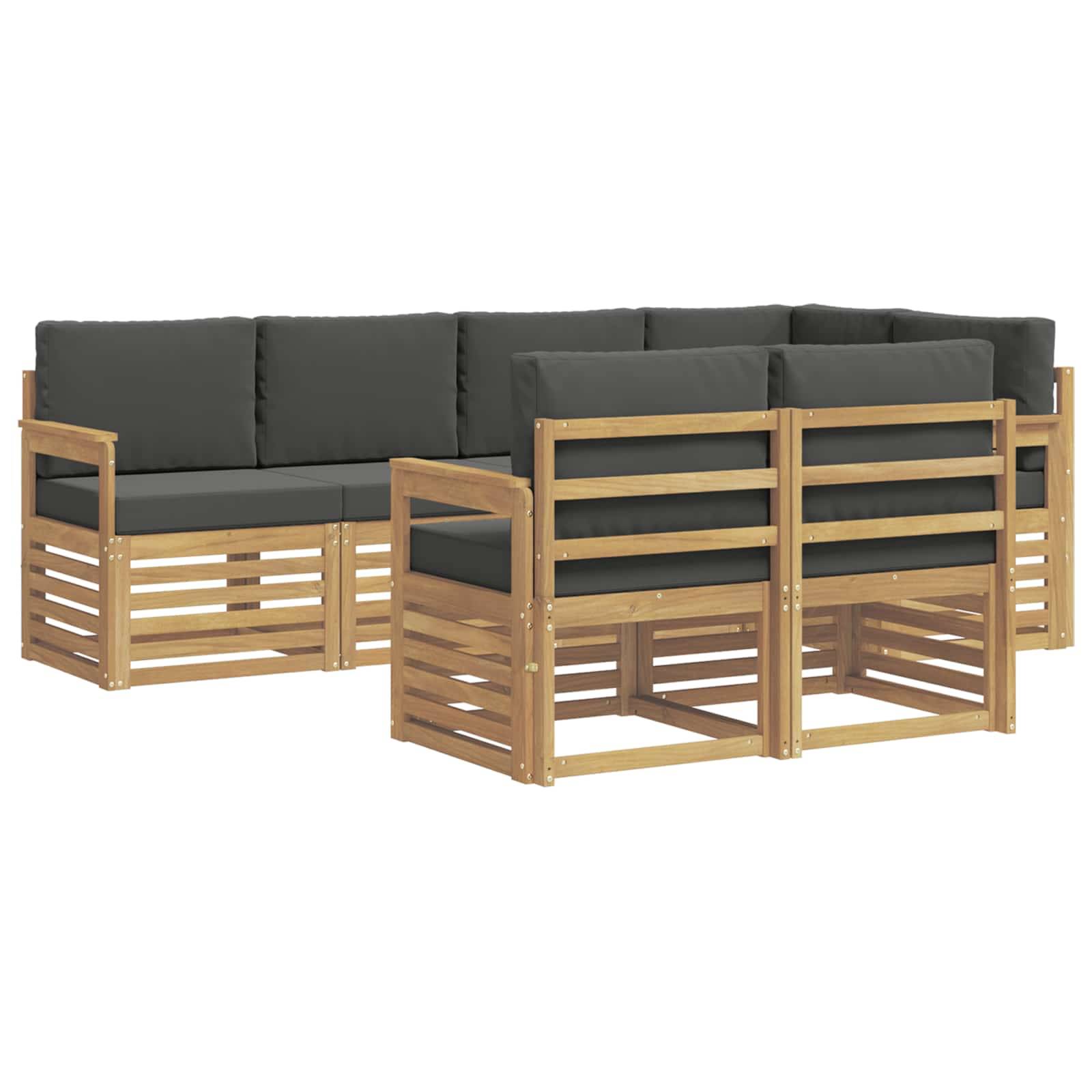 vidaXL Outdoor-Sofagarnitur 7 pcs Weiß und Anthrazit