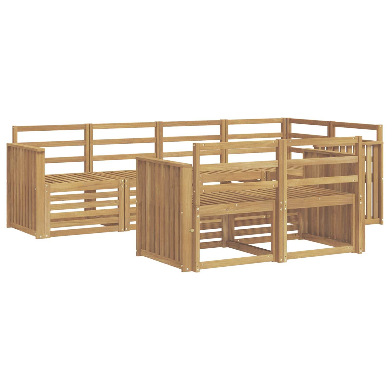 vidaXL Outdoor-Sofagarnitur 7 pcs Weiß 247 x 128,5 x 73 cm