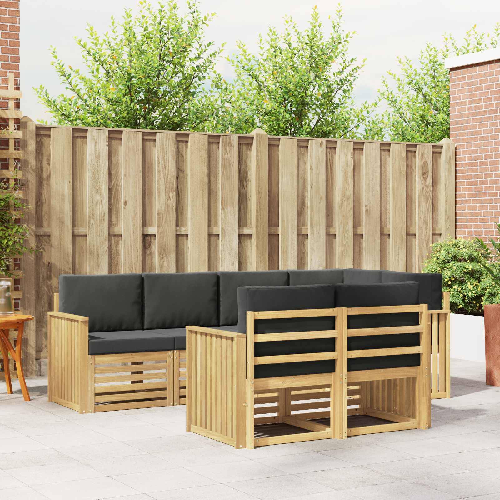 vidaXL Outdoor-Sofagarnitur 7 pcs Weiß und Anthrazit