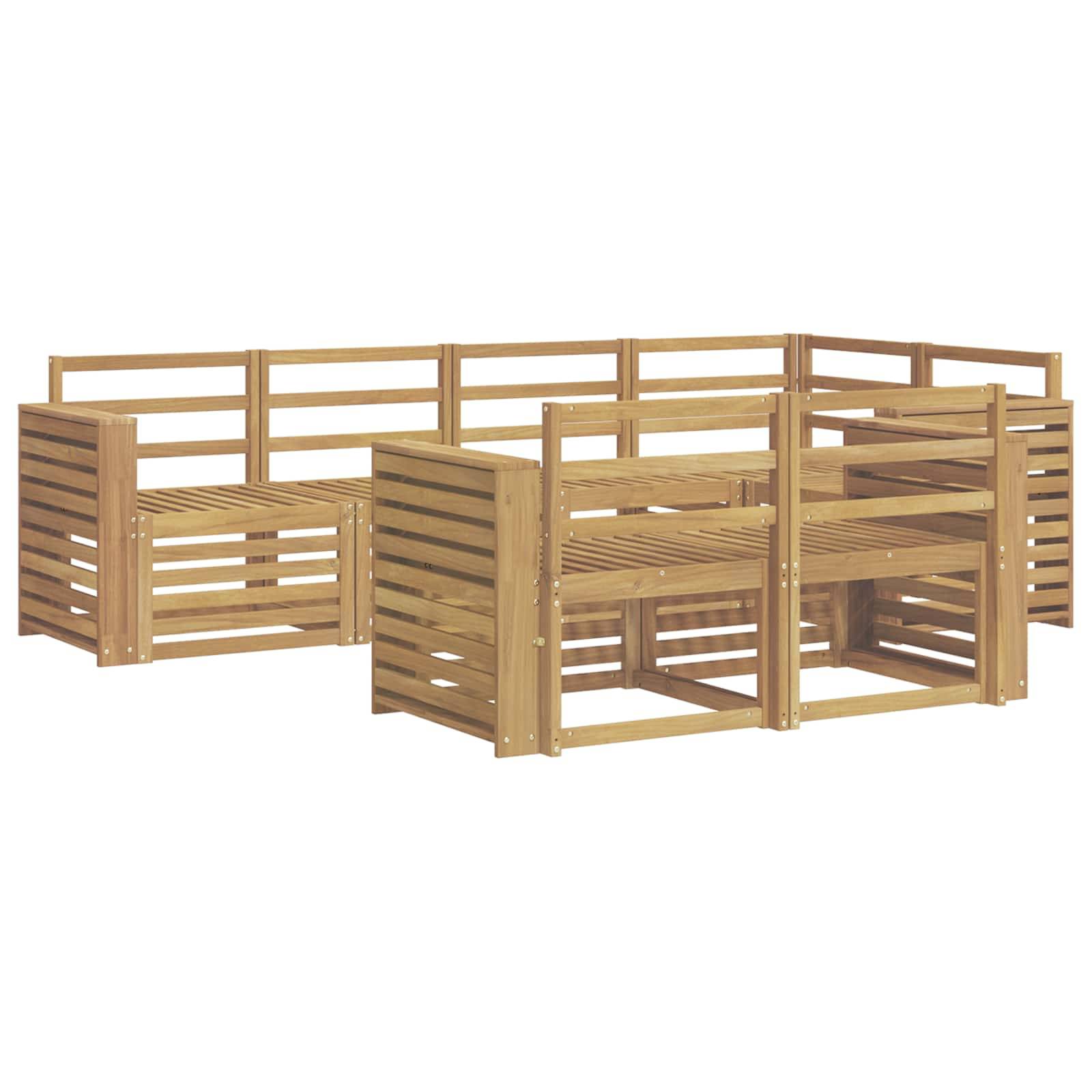 vidaXL Outdoor-Sofagarnitur 7 pcs Weiß 251 x 132,5 x 73 cm