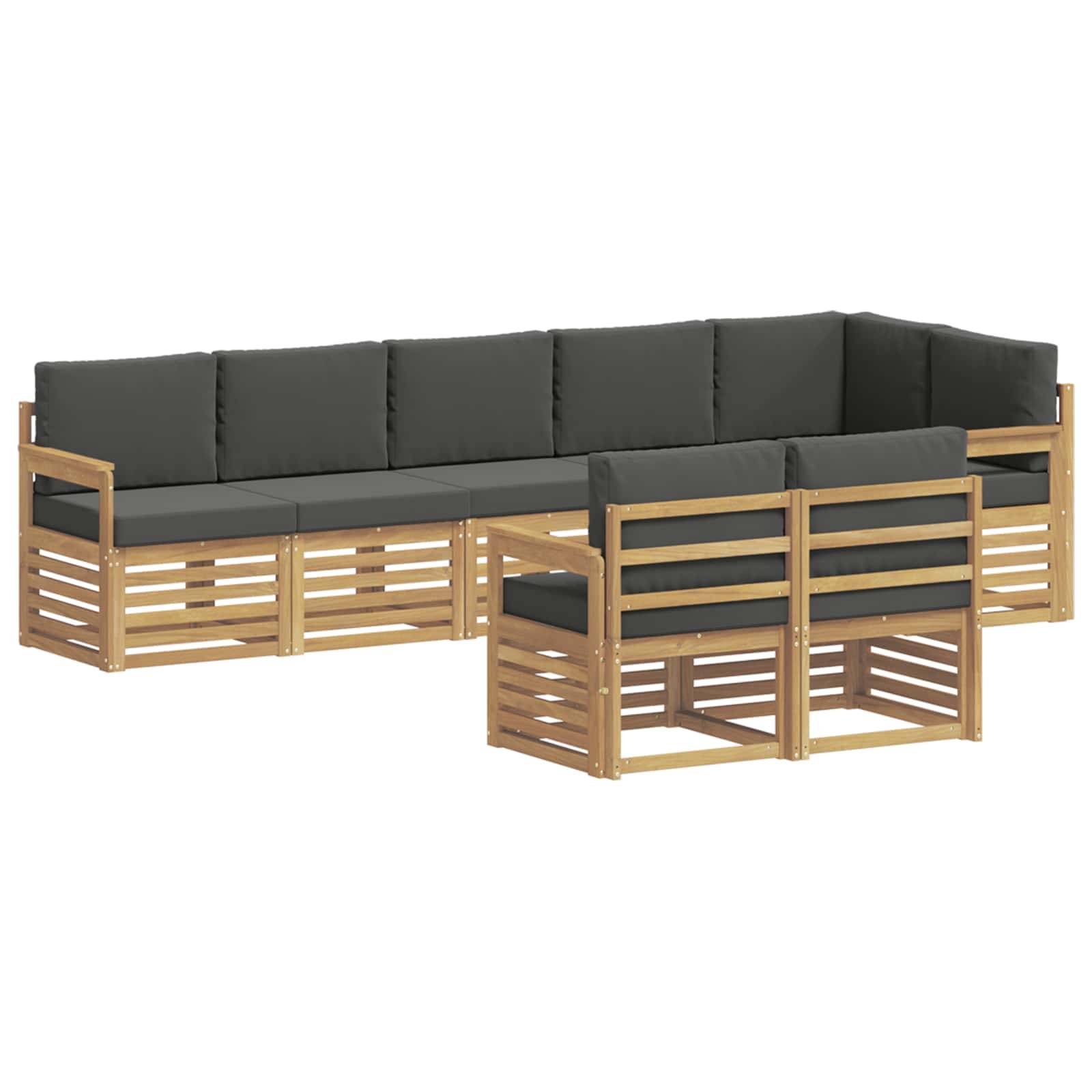 vidaXL Outdoor-Sofagarnitur 8 pcs Weiß und Anthrazit