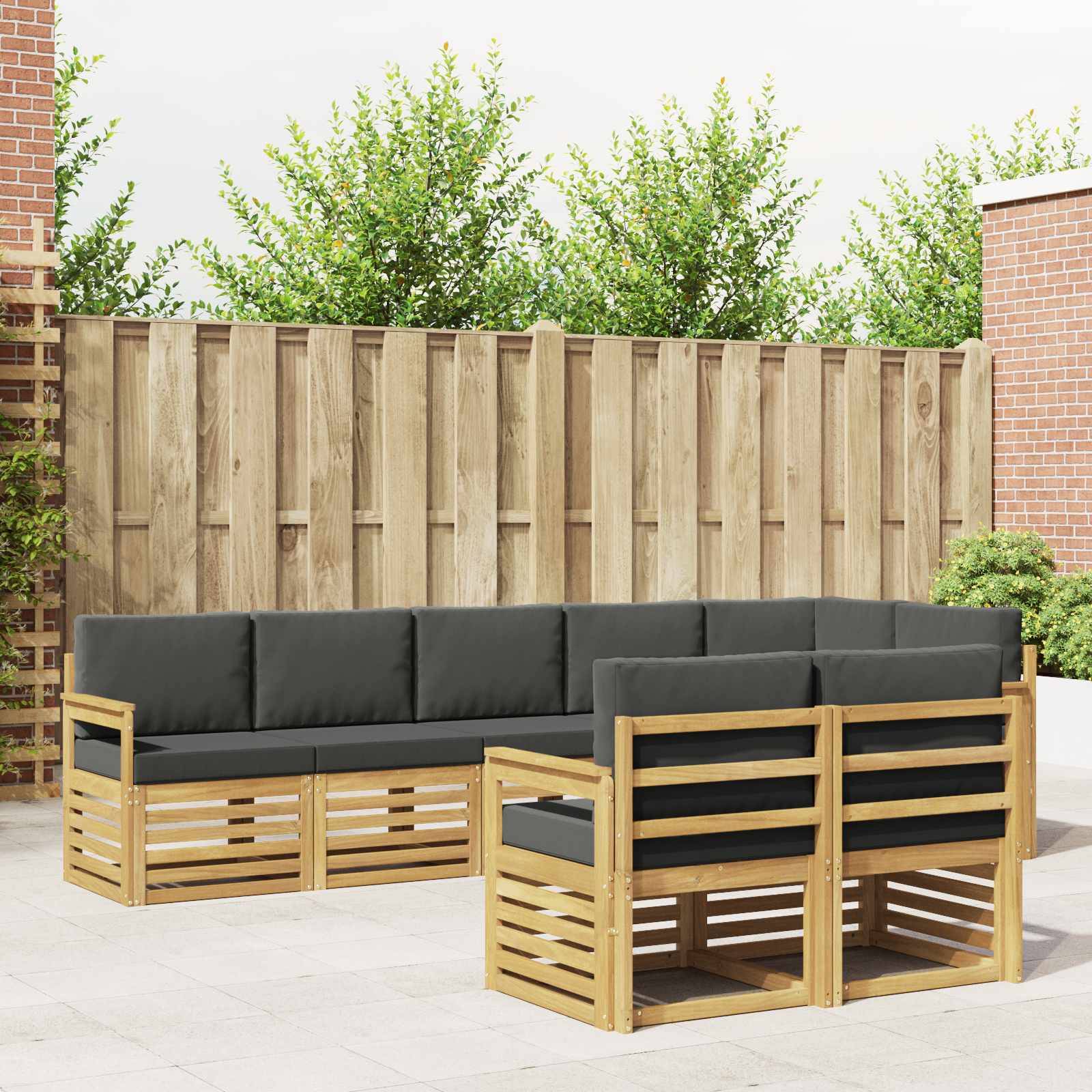 vidaXL Outdoor-Sofagarnitur 8 pcs Weiß und Anthrazit