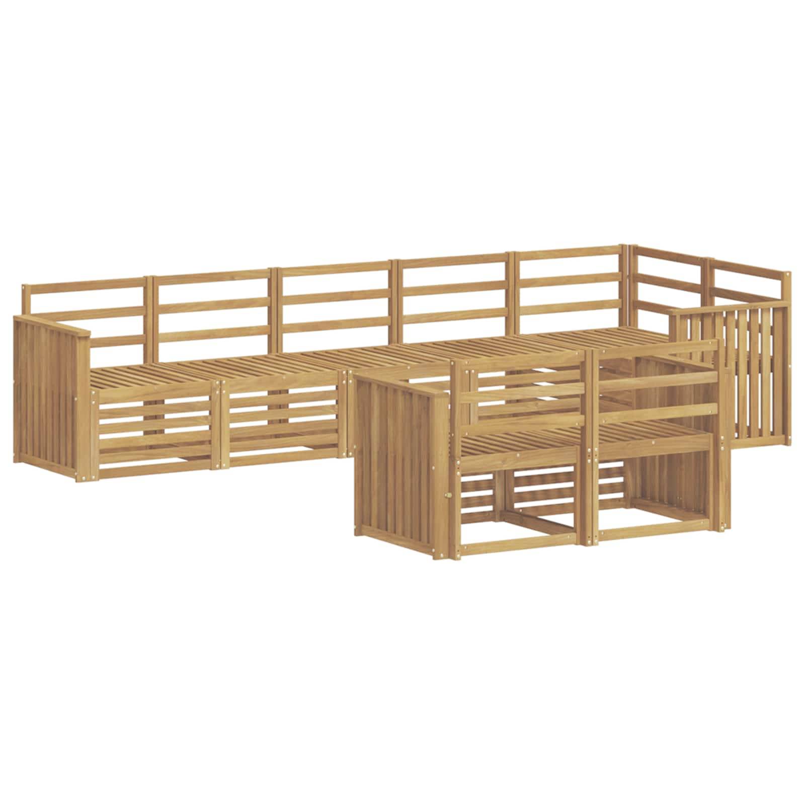 vidaXL Outdoor-Sofagarnitur 8 pcs Weiß 306 x 128,5 x 73 cm