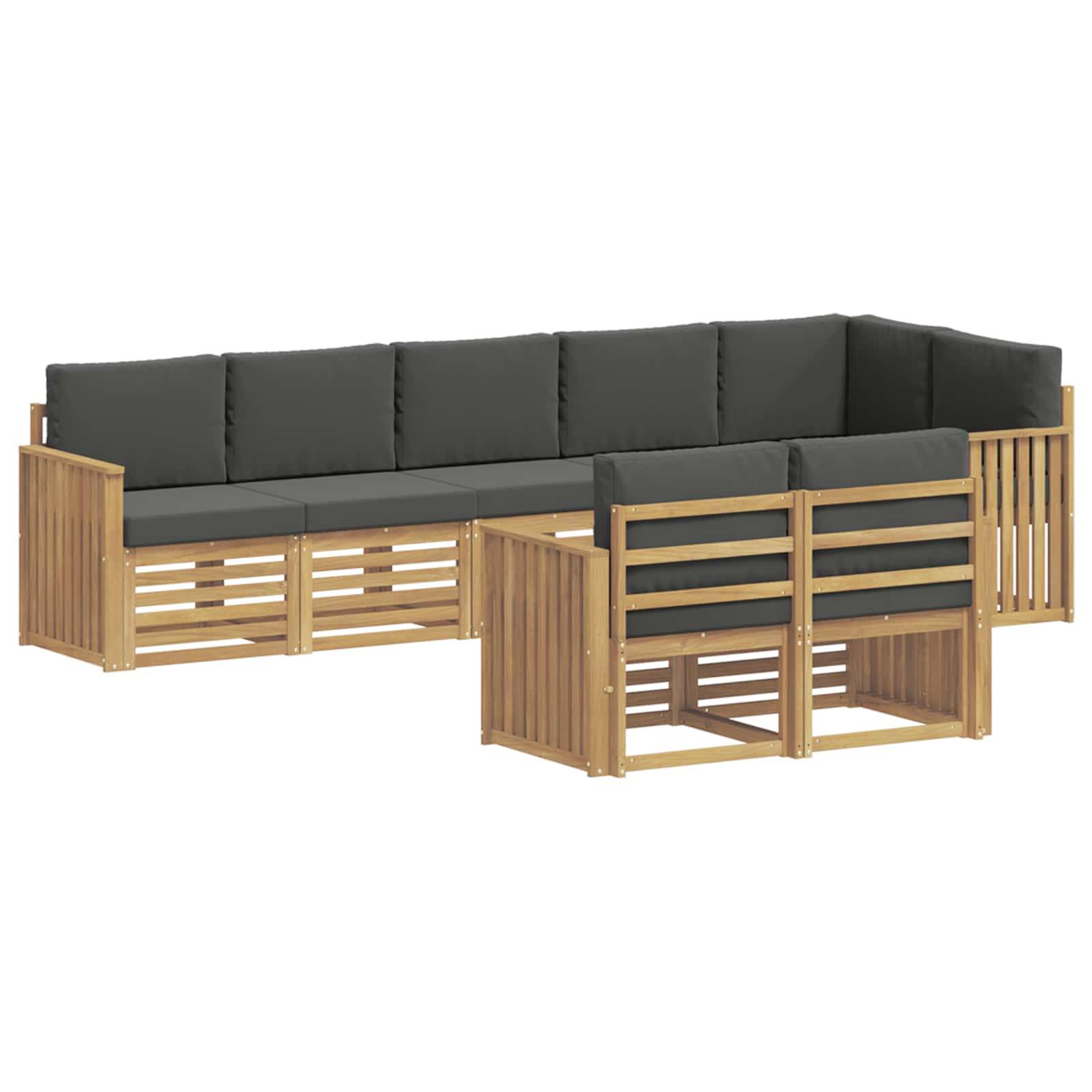 vidaXL Outdoor-Sofagarnitur 8 pcs Weiß und Anthrazit