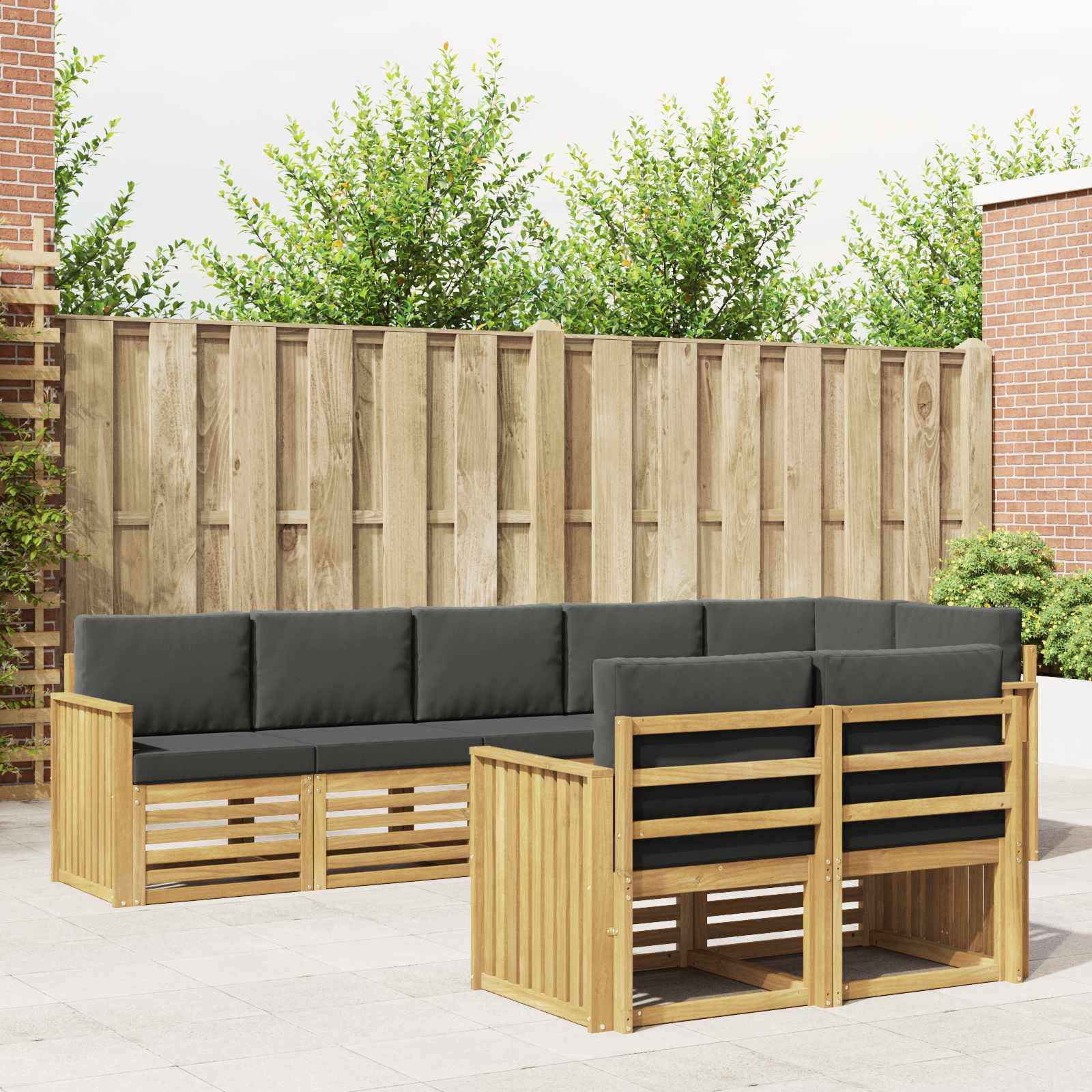 vidaXL Outdoor-Sofagarnitur 8 pcs Weiß und Anthrazit