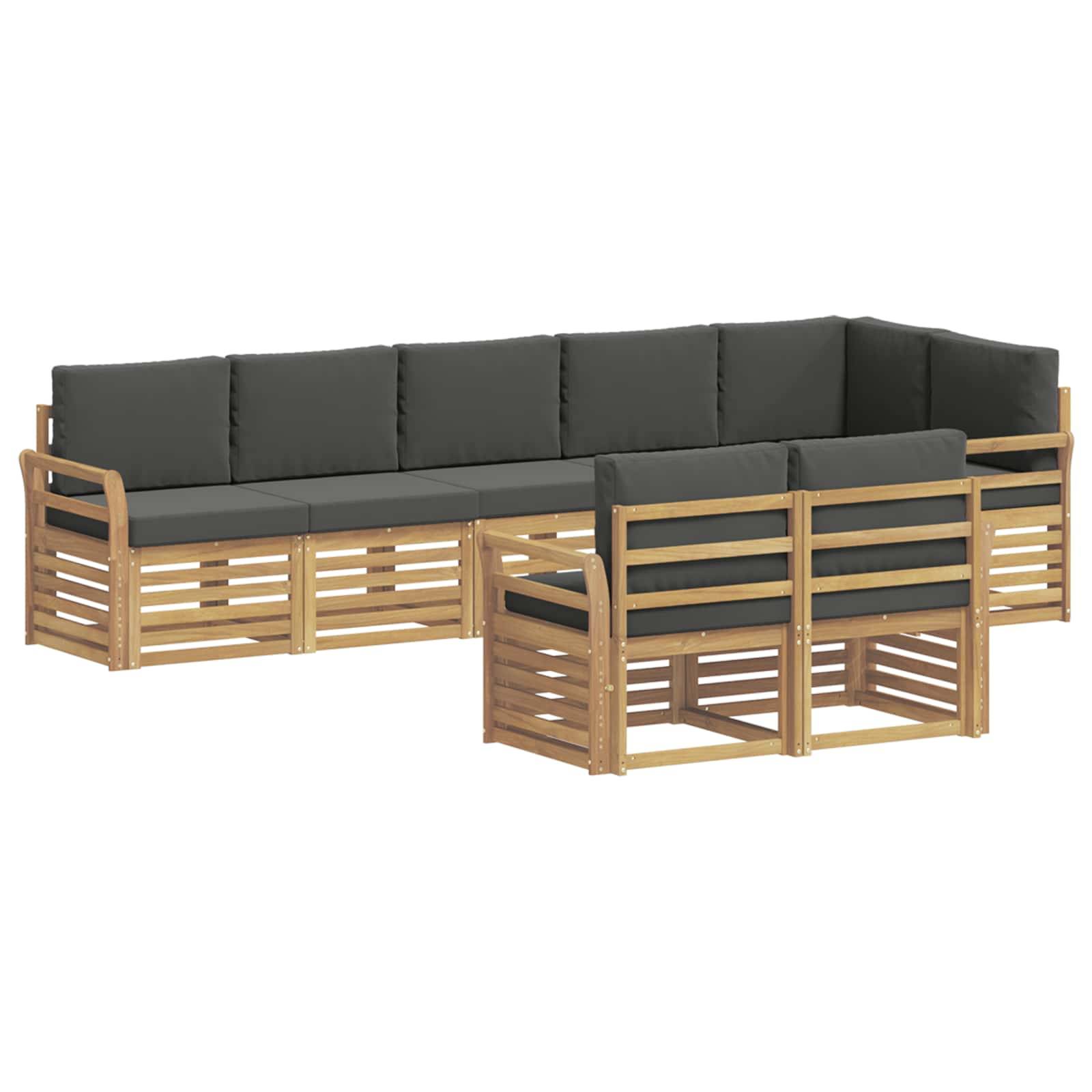 vidaXL Outdoor-Sofagarnitur 8 pcs Weiß und Anthrazit