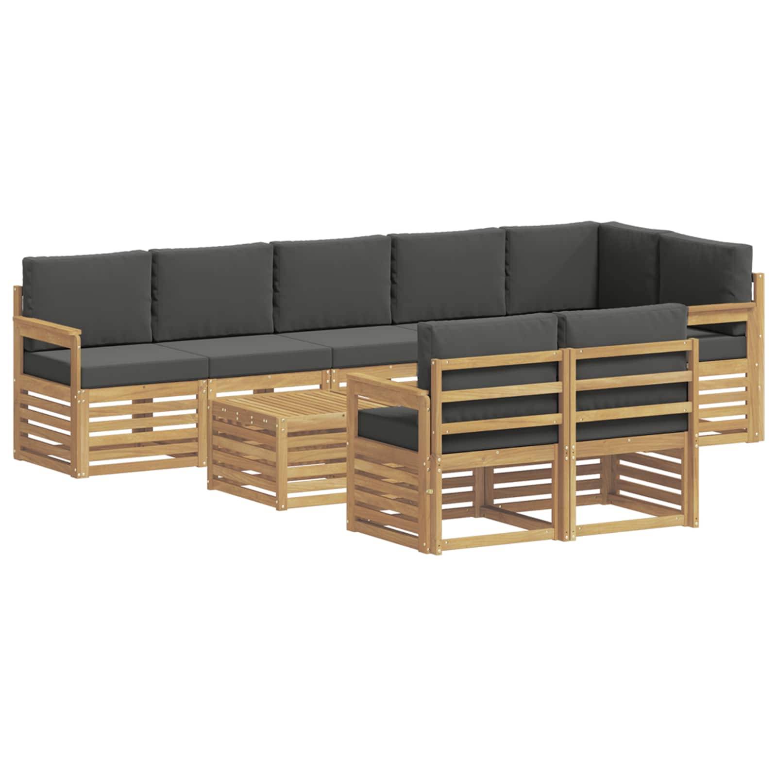 vidaXL Outdoor-Sofagarnitur 8 pcs Weiß und Anthrazit 59 x 59 x 37 cm