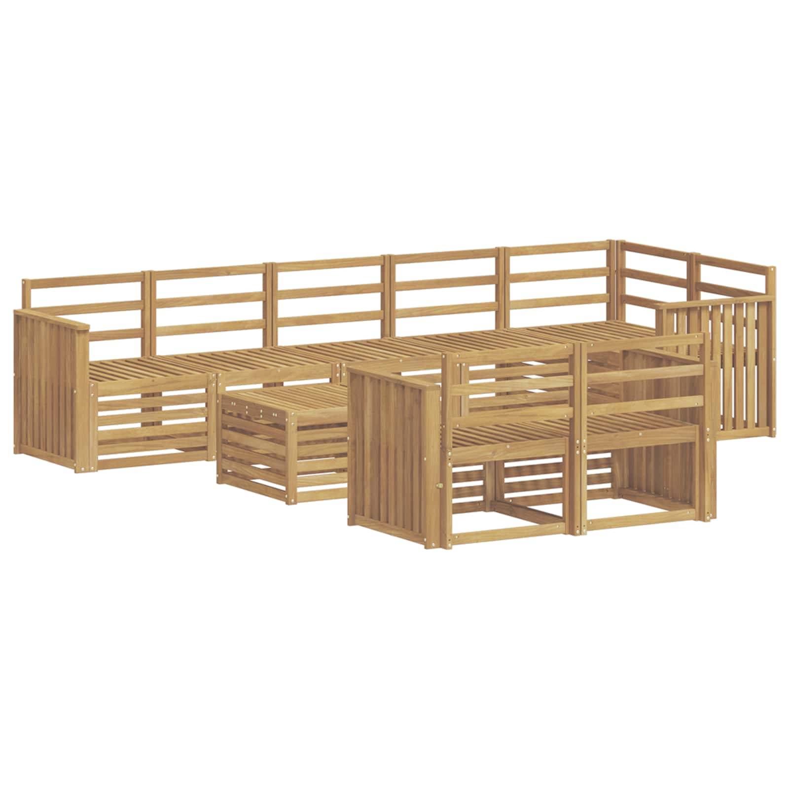 vidaXL Outdoor-Sofagarnitur 9 pcs Weiß 59 x 59 x 37 cm