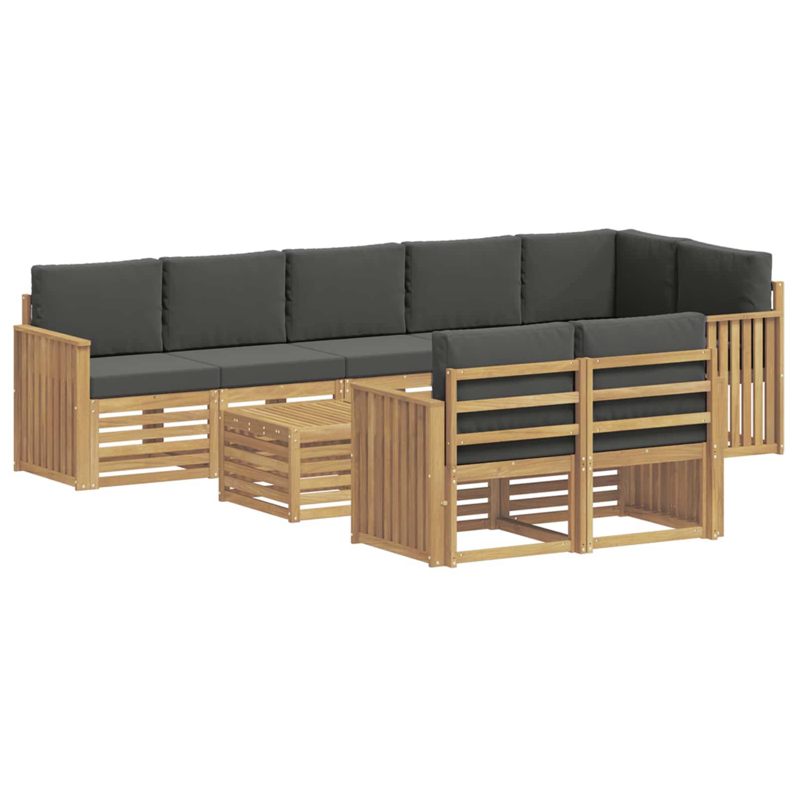 vidaXL Outdoor-Sofagarnitur 9 pcs Weiß und Anthrazit 59 x 59 x 37 cm