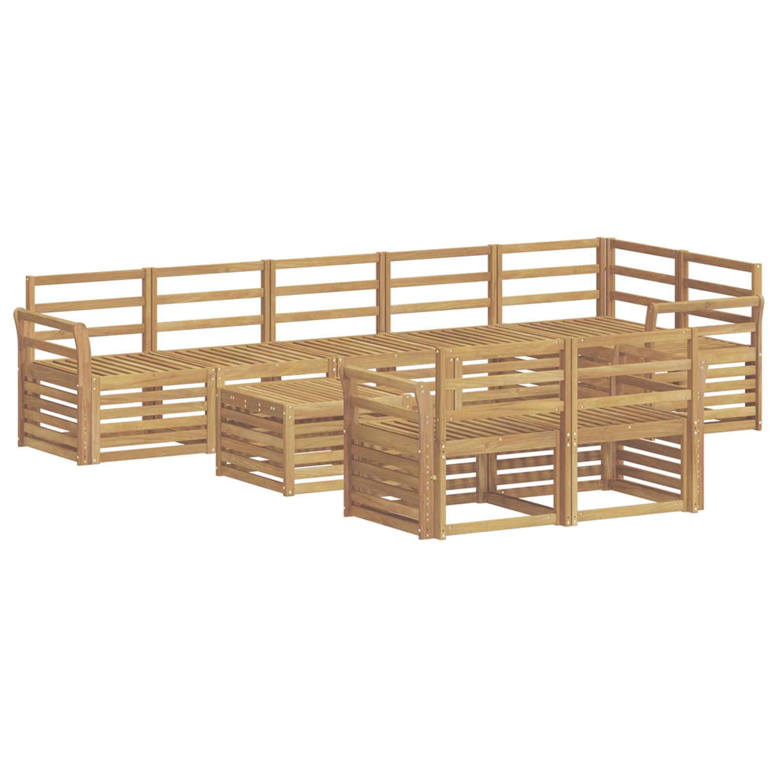 vidaXL Outdoor-Sofagarnitur 9 pcs Weiß 59 x 59 x 37 cm