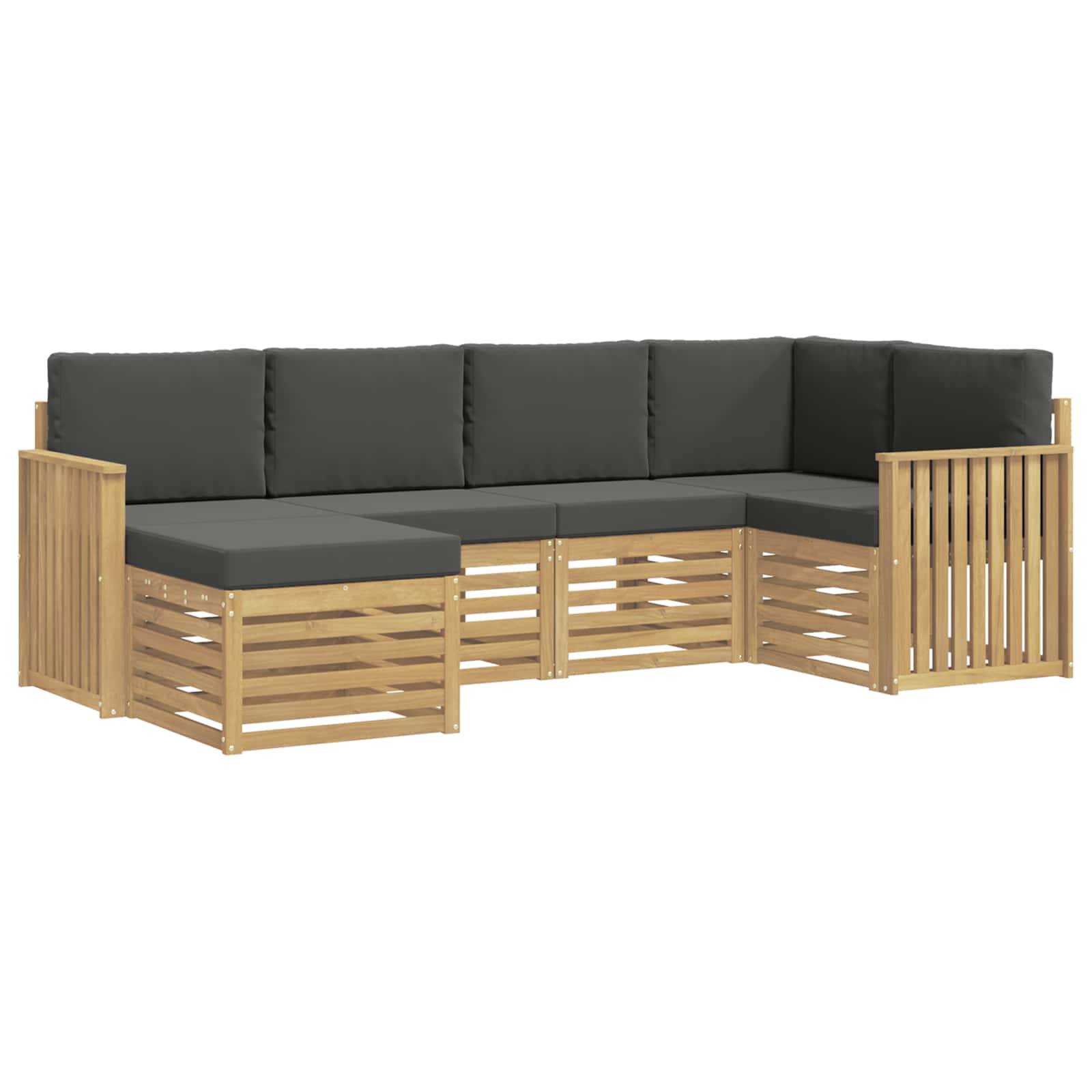 vidaXL Outdoor-Sofagarnitur 6 pcs Weiß und Anthrazit Polyester