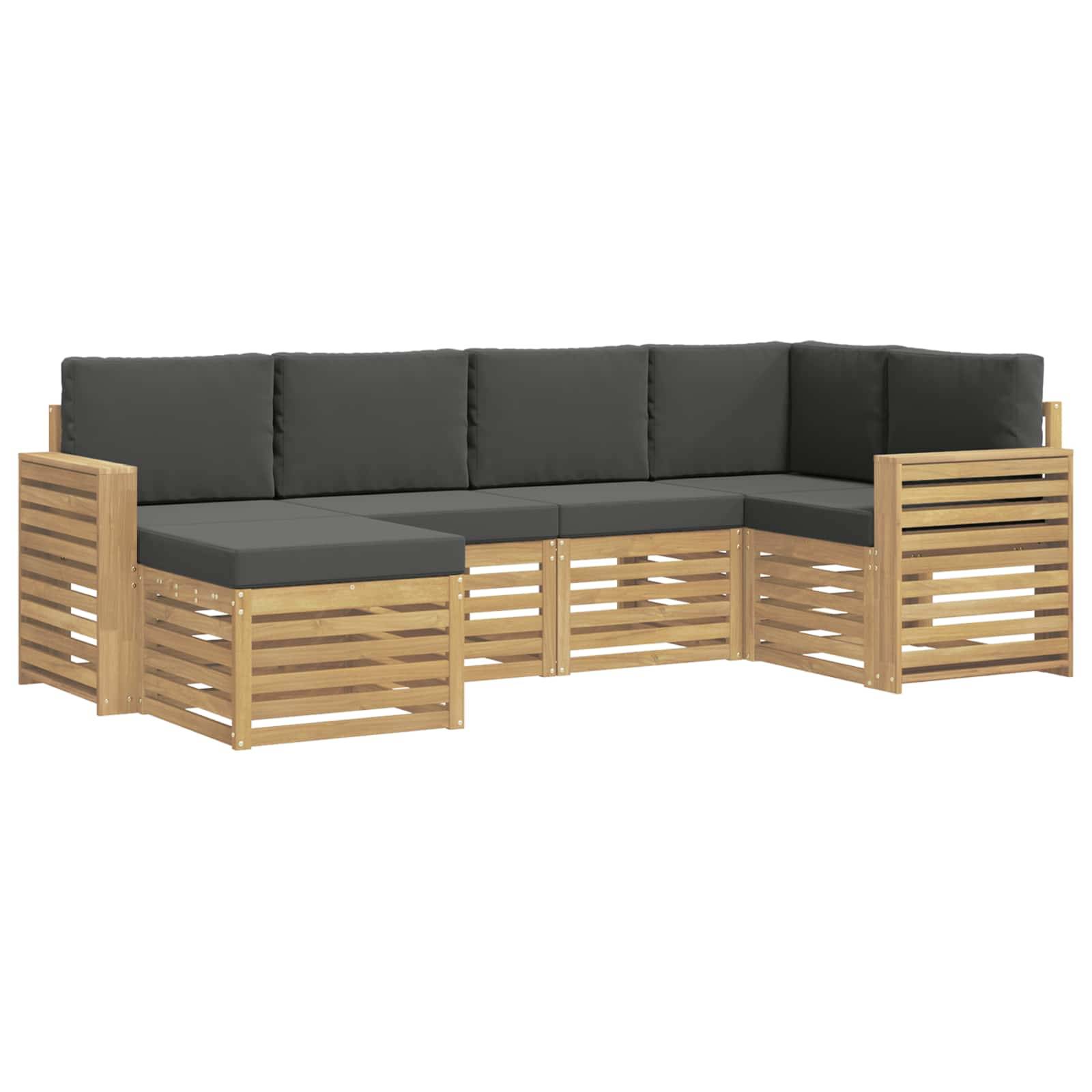 vidaXL Outdoor-Sofagarnitur 6 pcs Weiß und Anthrazit Polyester