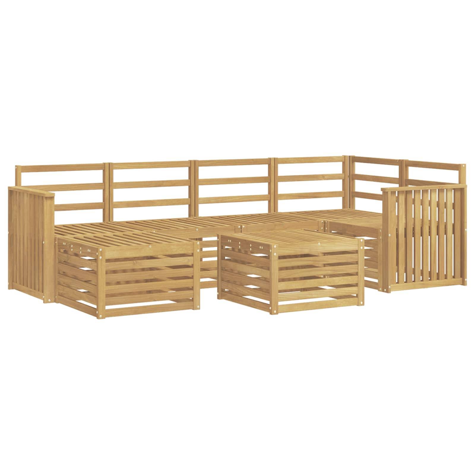 vidaXL Outdoor-Sofagarnitur 7 pcs Weiß Polyester