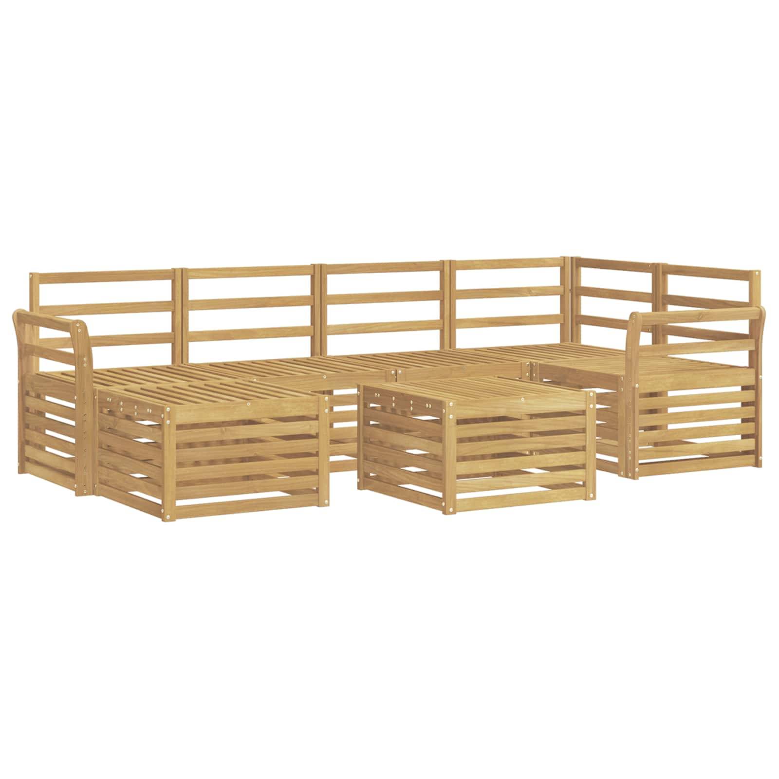 vidaXL Outdoor-Sofagarnitur 7 pcs Weiß Polyester